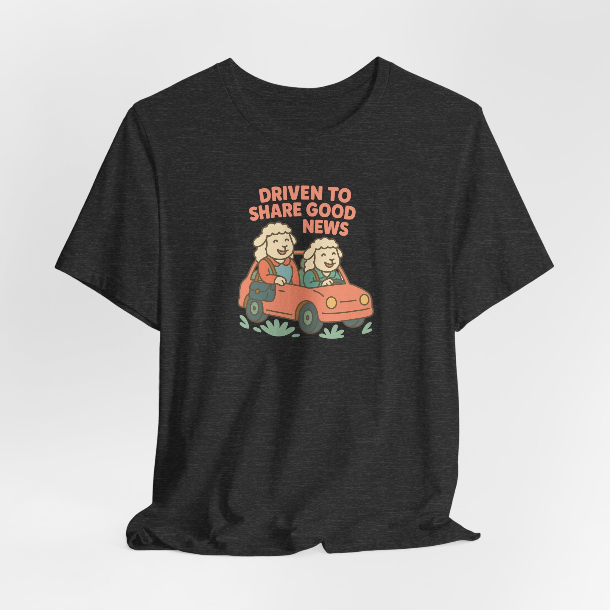 Driven to Share Good News (Two Female Sheep) – Graphic T-Shirt