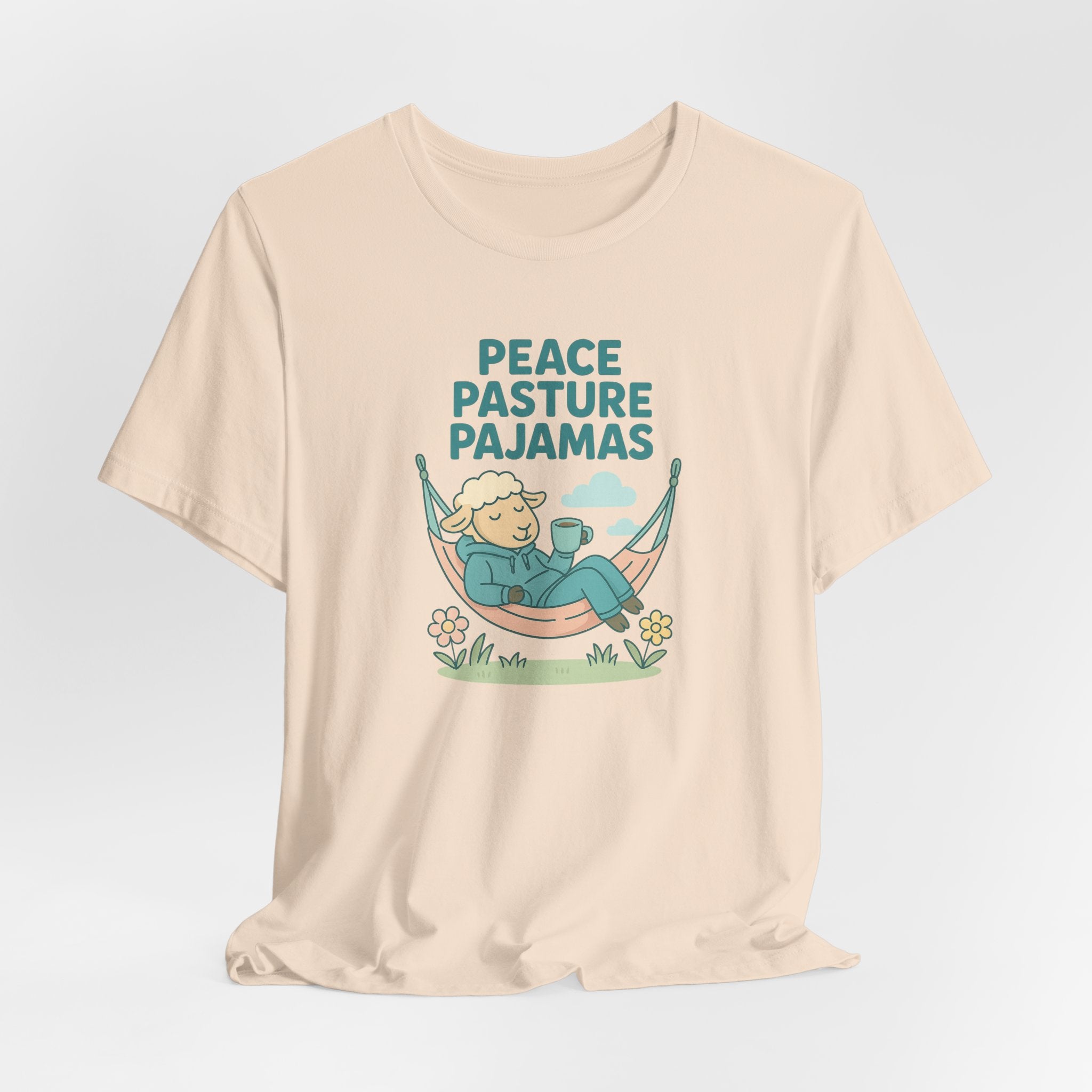Peace Pasture Pajamas (Male Sheep) – Graphic T-Shirt