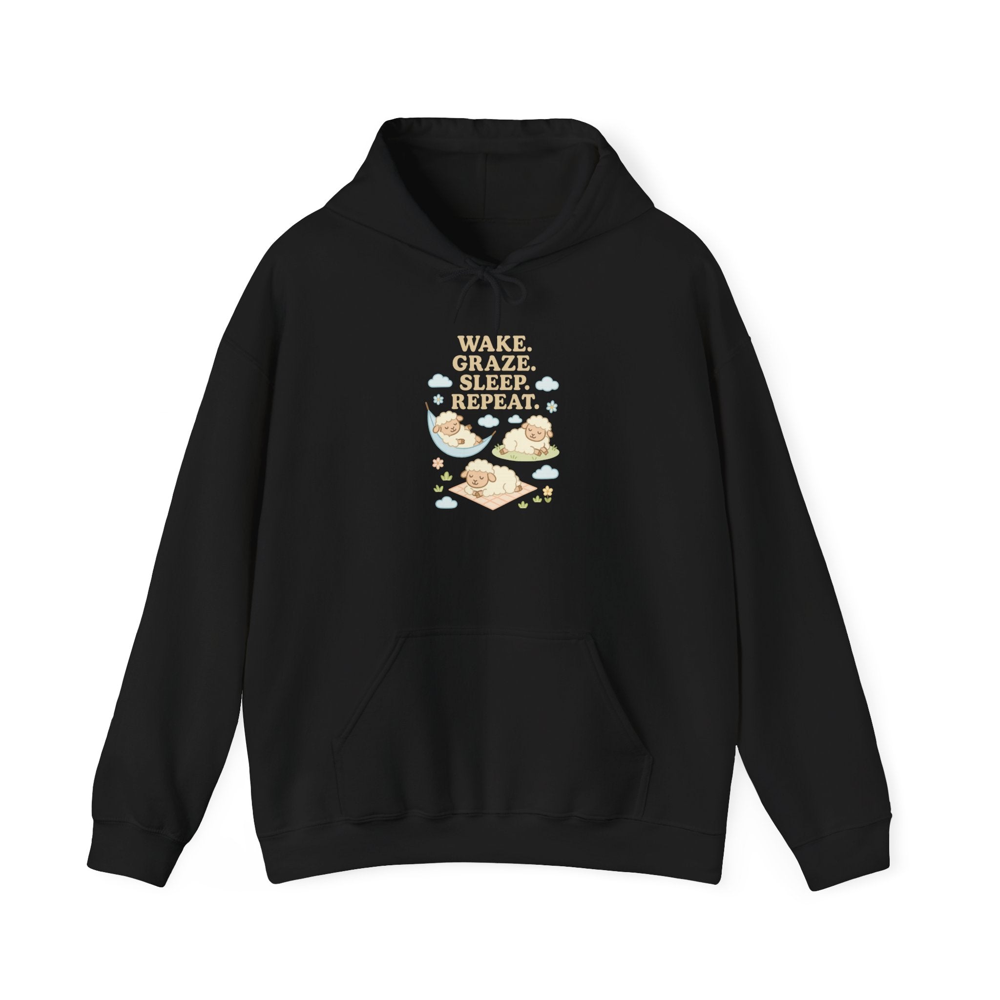 Wake. Graze. Sleep. Repeat. – Graphic Hoodie