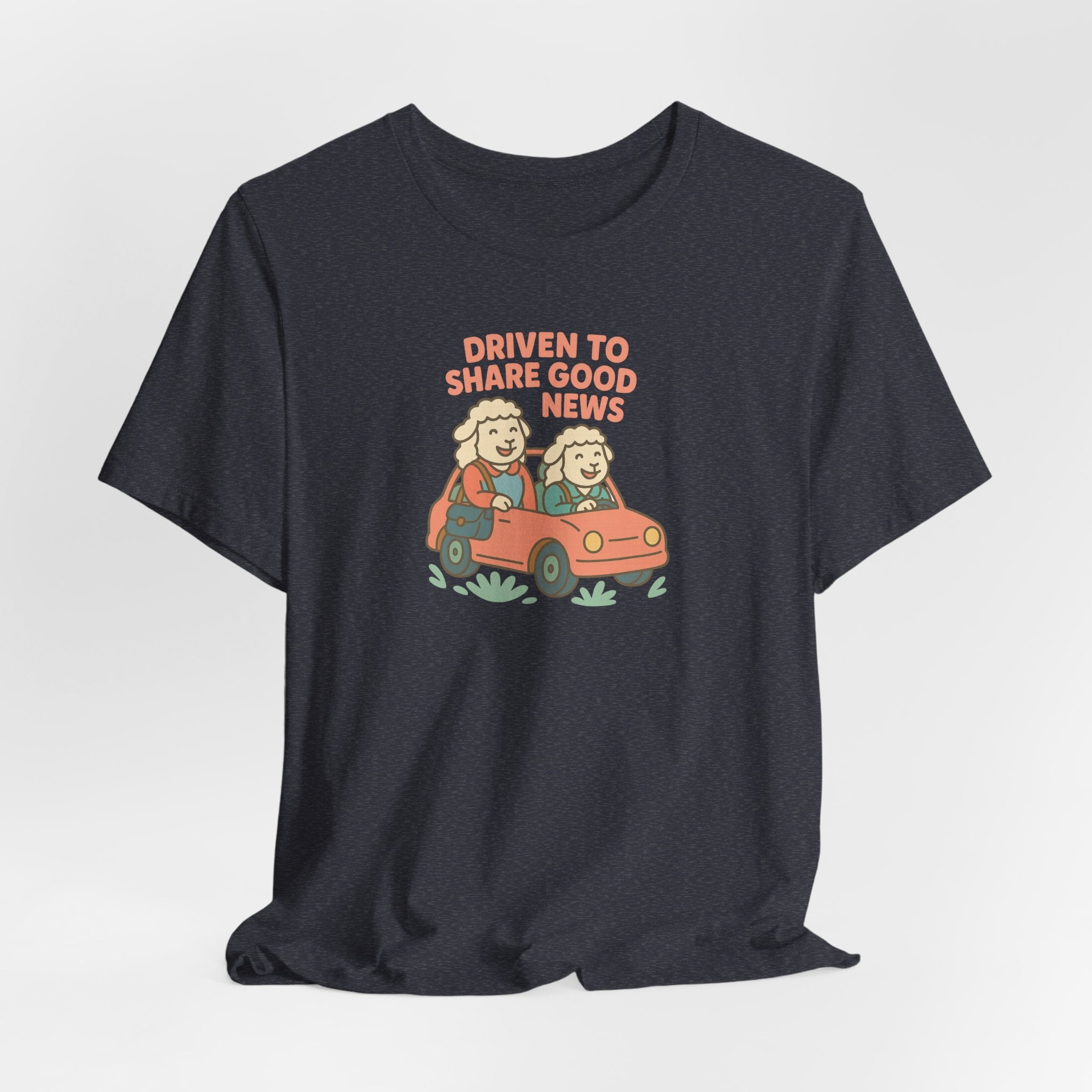 Driven to Share Good News (Two Female Sheep) – Graphic T-Shirt