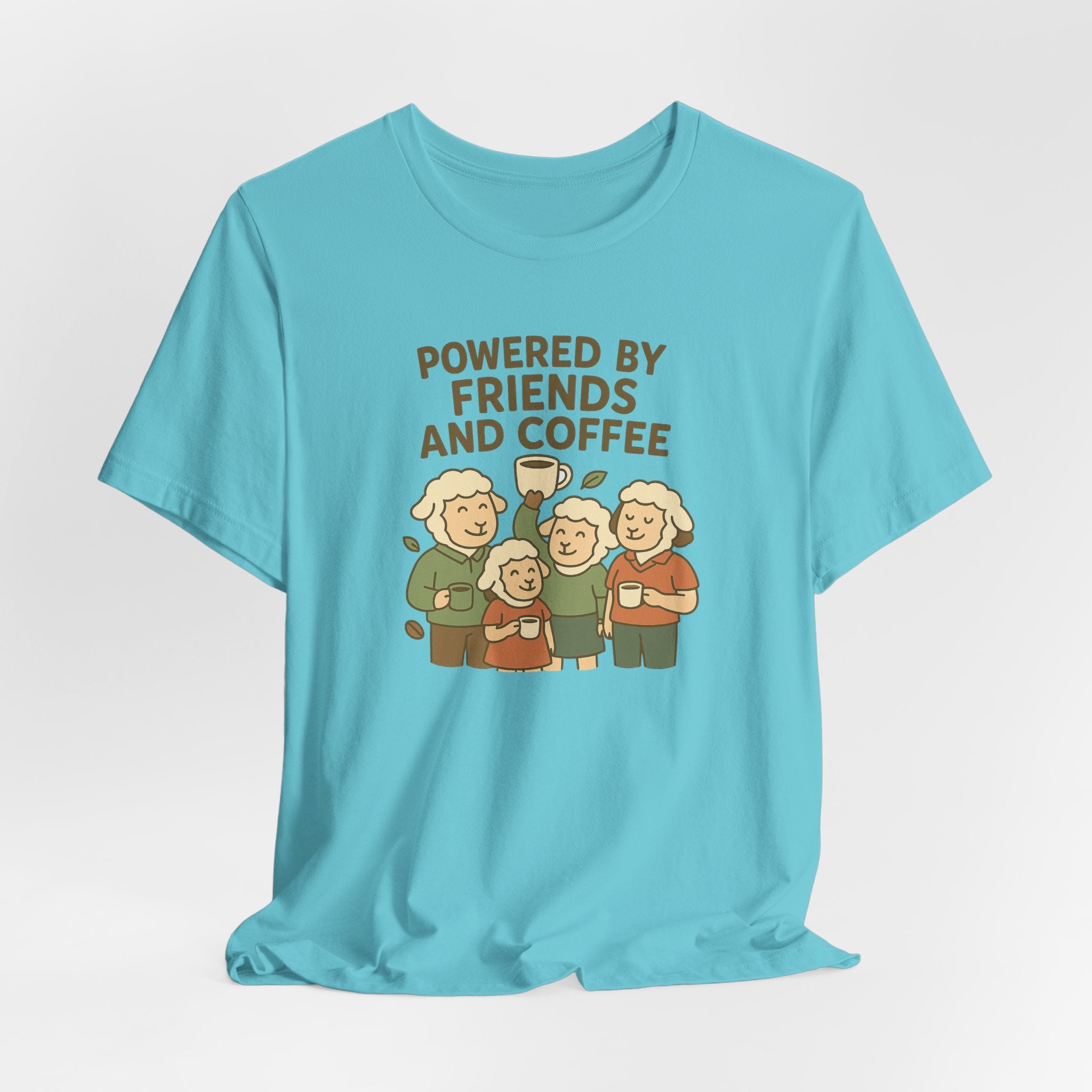 Powered by Friends and Coffee – Graphic T-Shirt