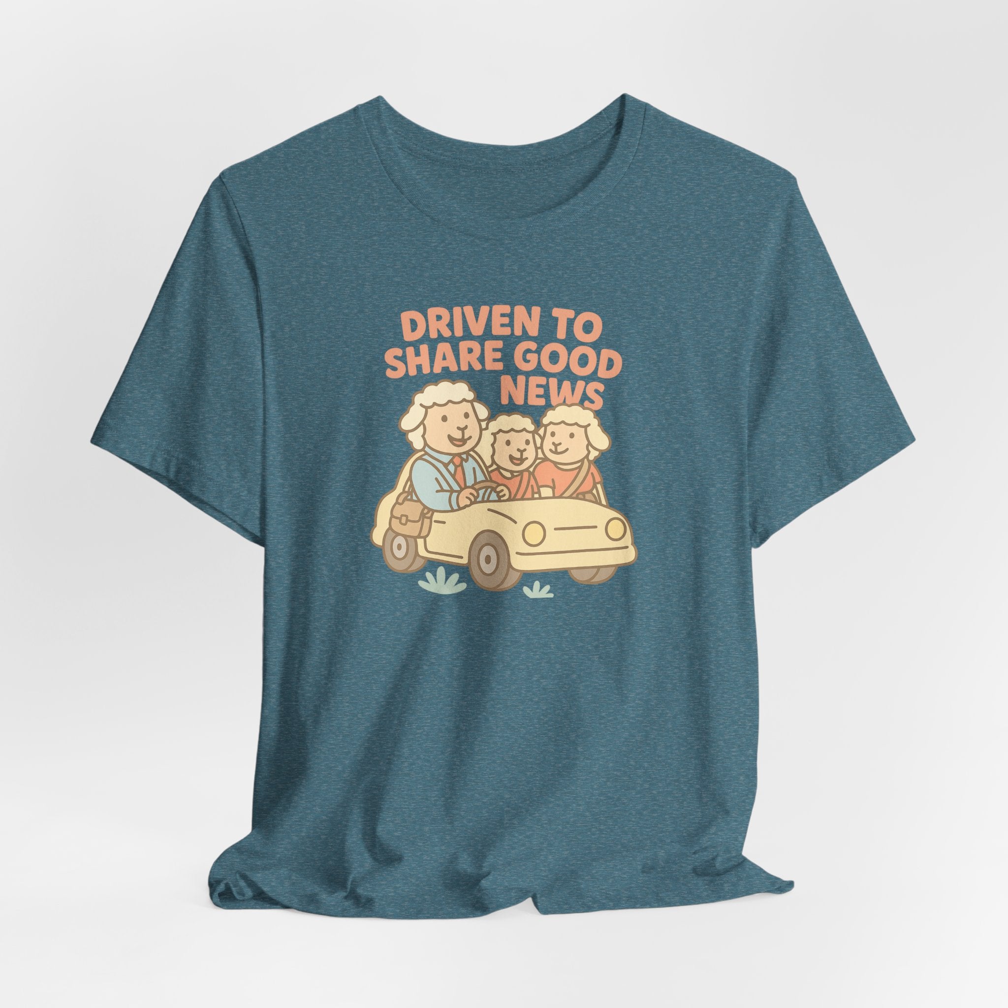 Driven to Share Good News (A Couple and a Friend) – Graphic T-Shirt