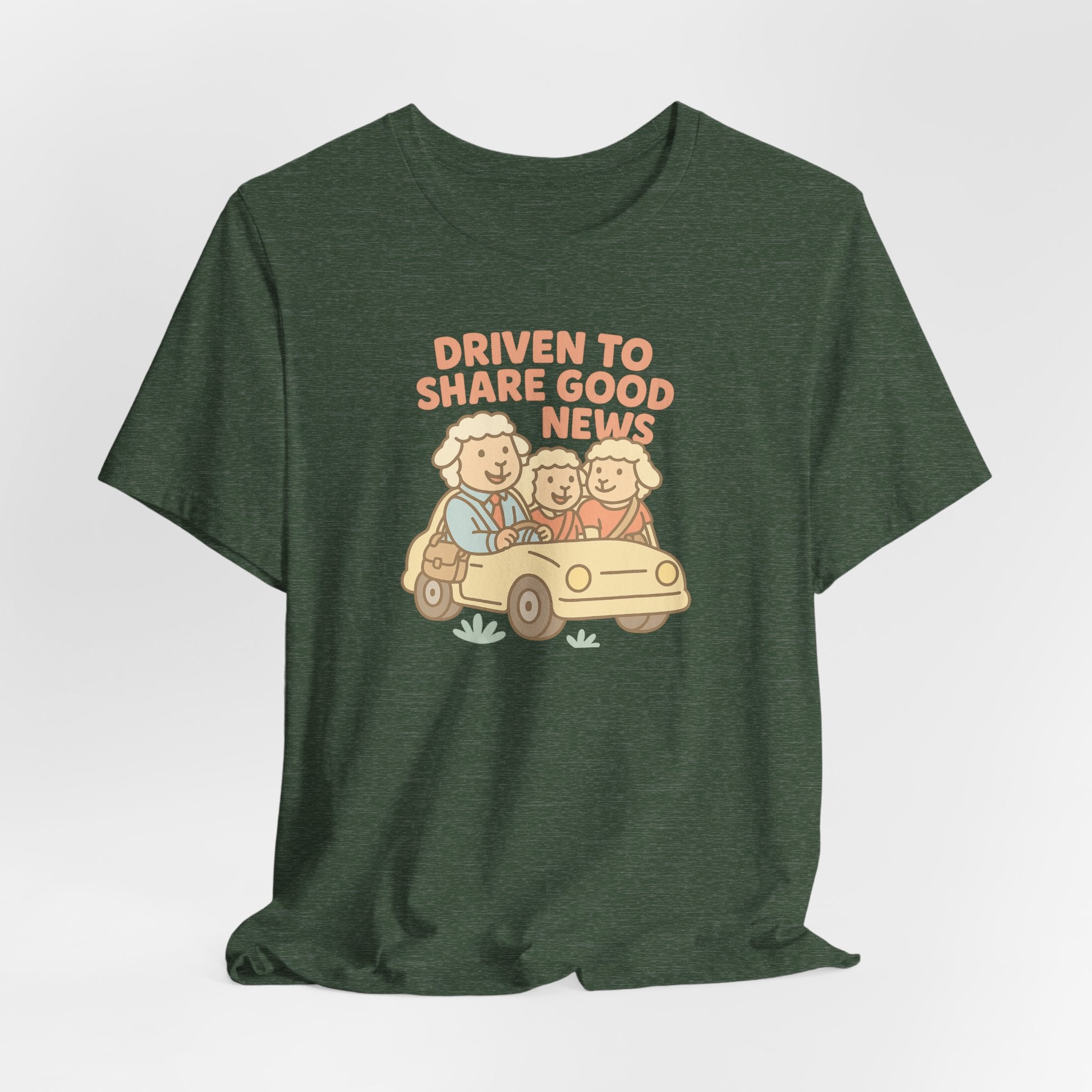 Driven to Share Good News (A Couple and a Friend) – Graphic T-Shirt