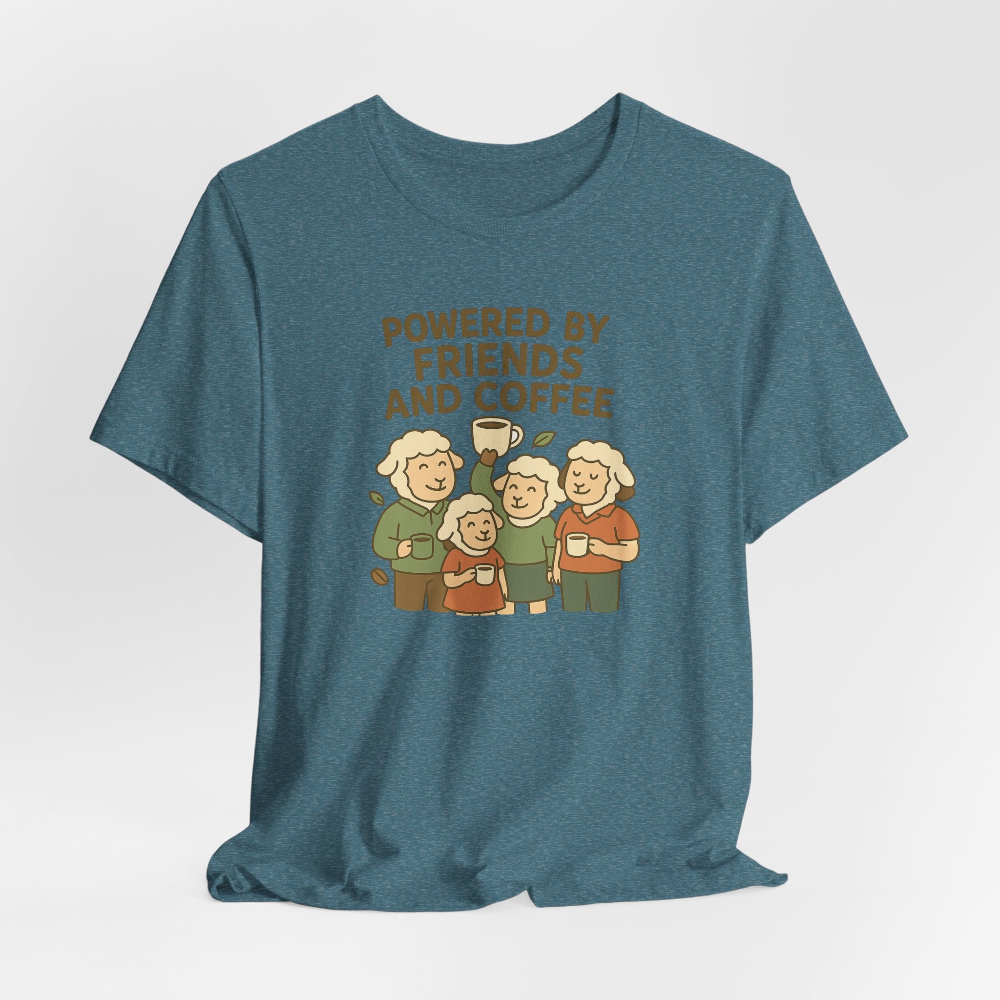 Powered by Friends and Coffee – Graphic T-Shirt