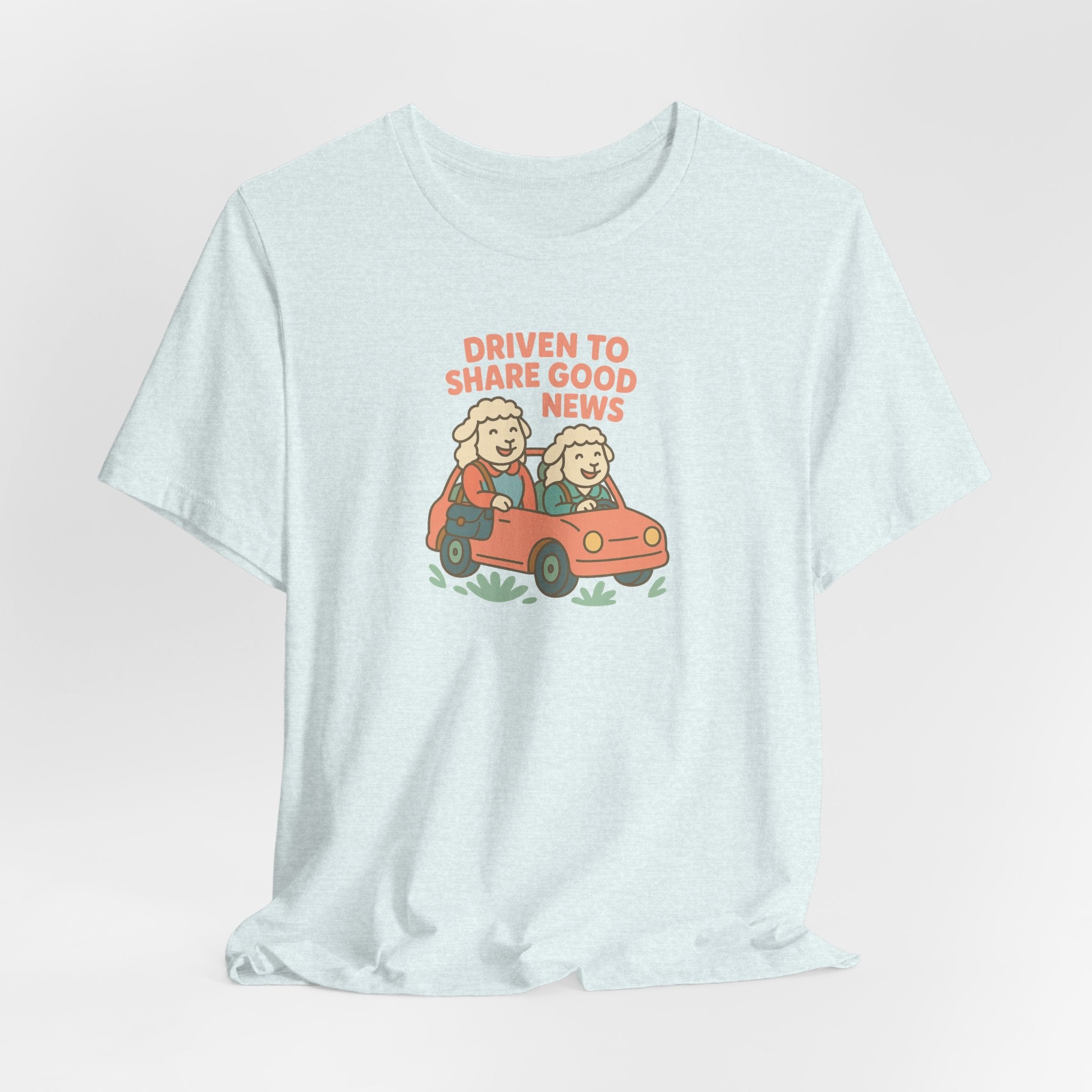 Driven to Share Good News (Two Female Sheep) – Graphic T-Shirt
