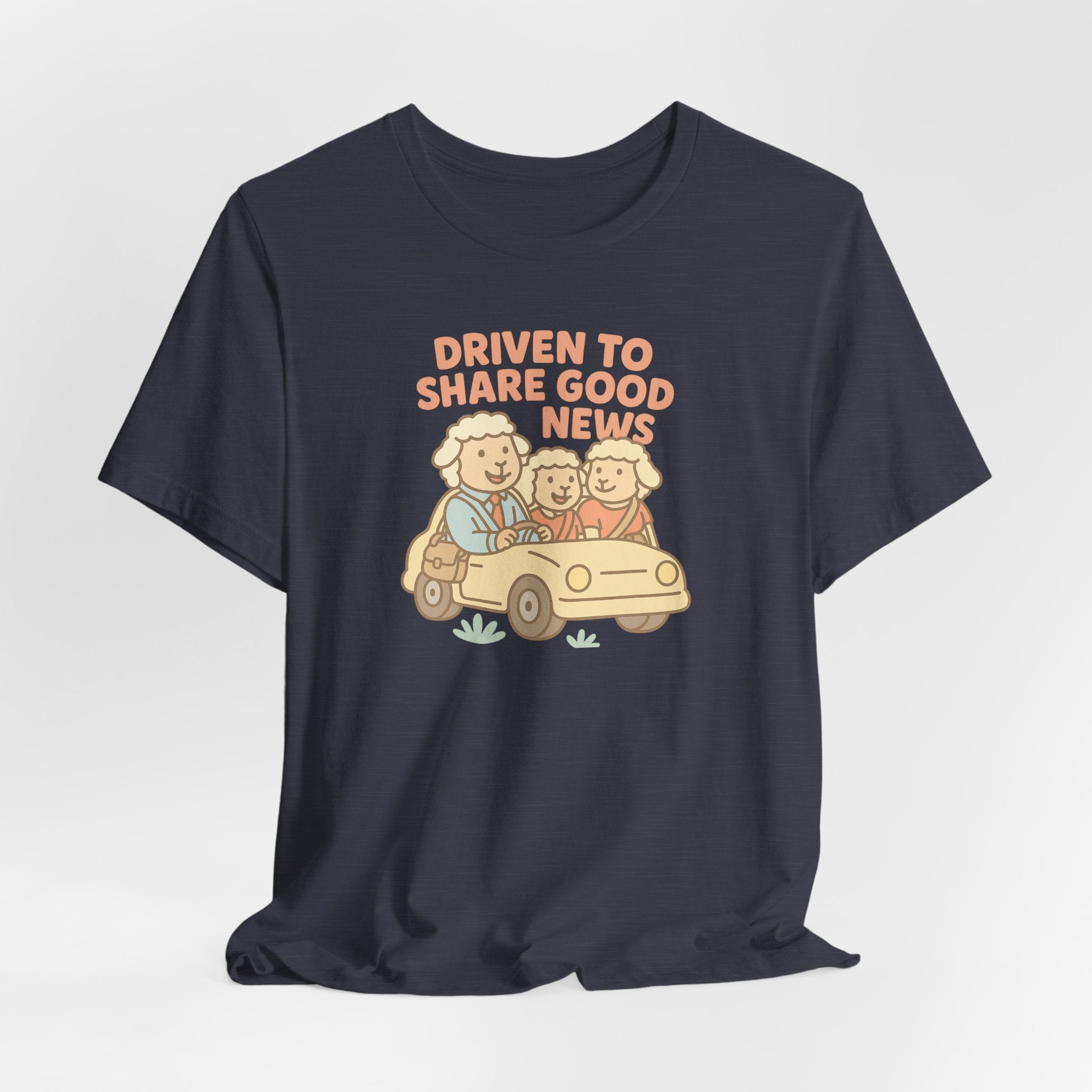 Driven to Share Good News (A Couple and a Friend) – Graphic T-Shirt