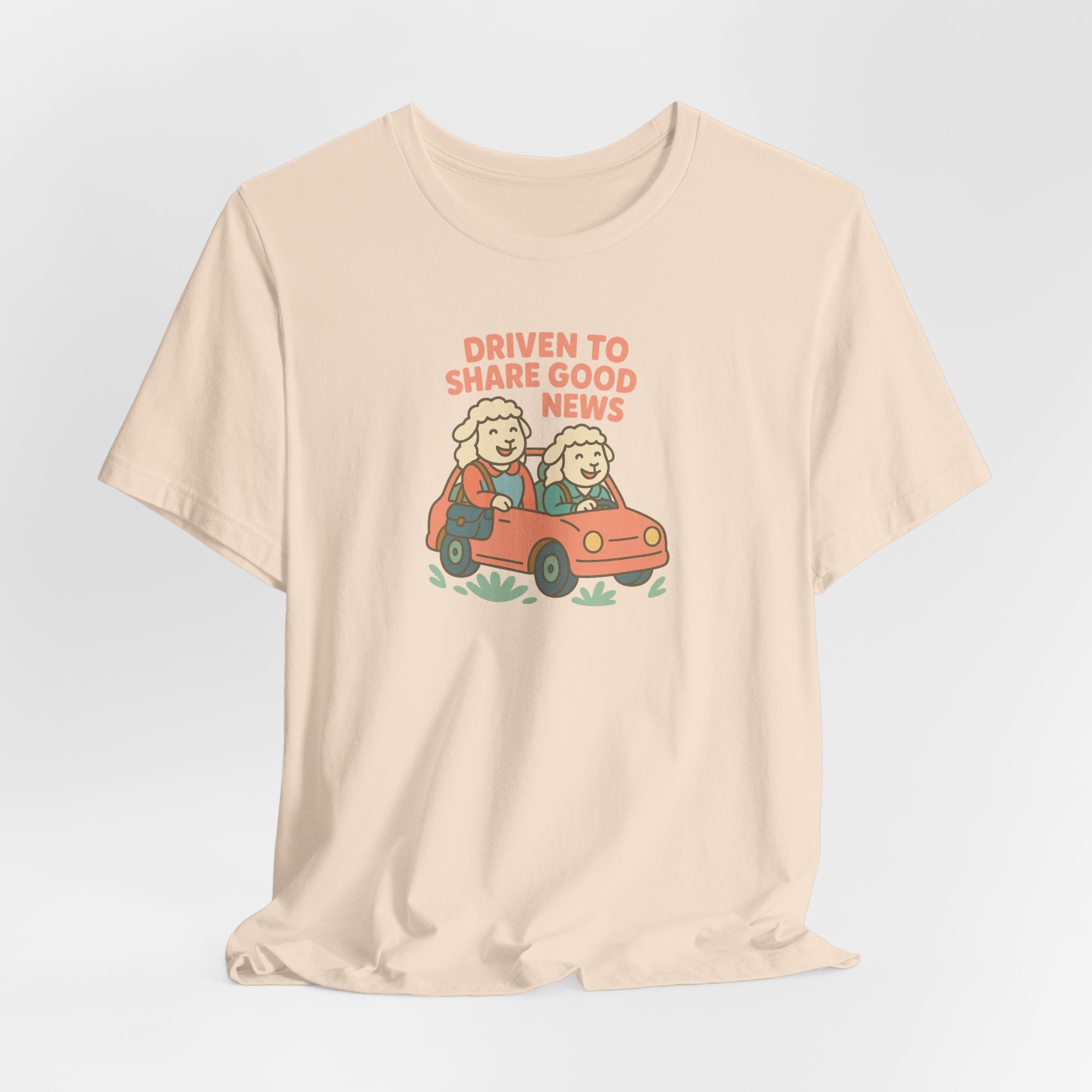 Driven to Share Good News (Two Female Sheep) – Graphic T-Shirt