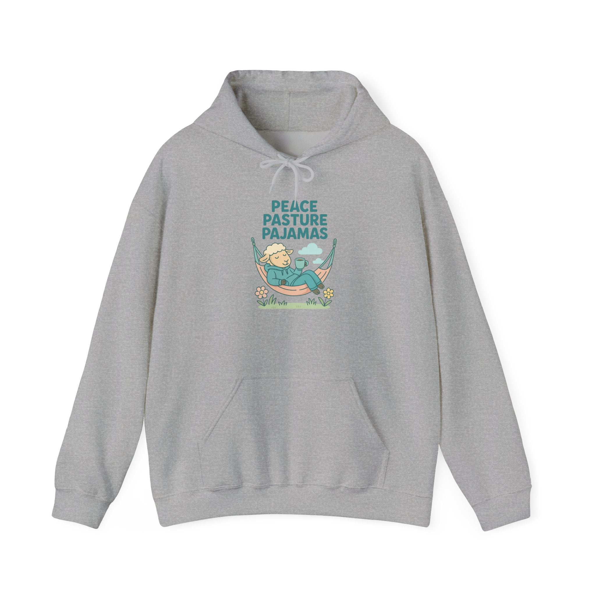 Peace Pasture Pajamas (Male Sheep) – Graphic Hoodie