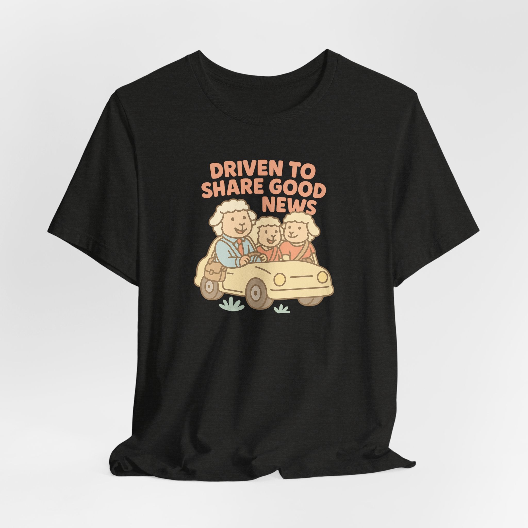 Driven to Share Good News (A Couple and a Friend) – Graphic T-Shirt