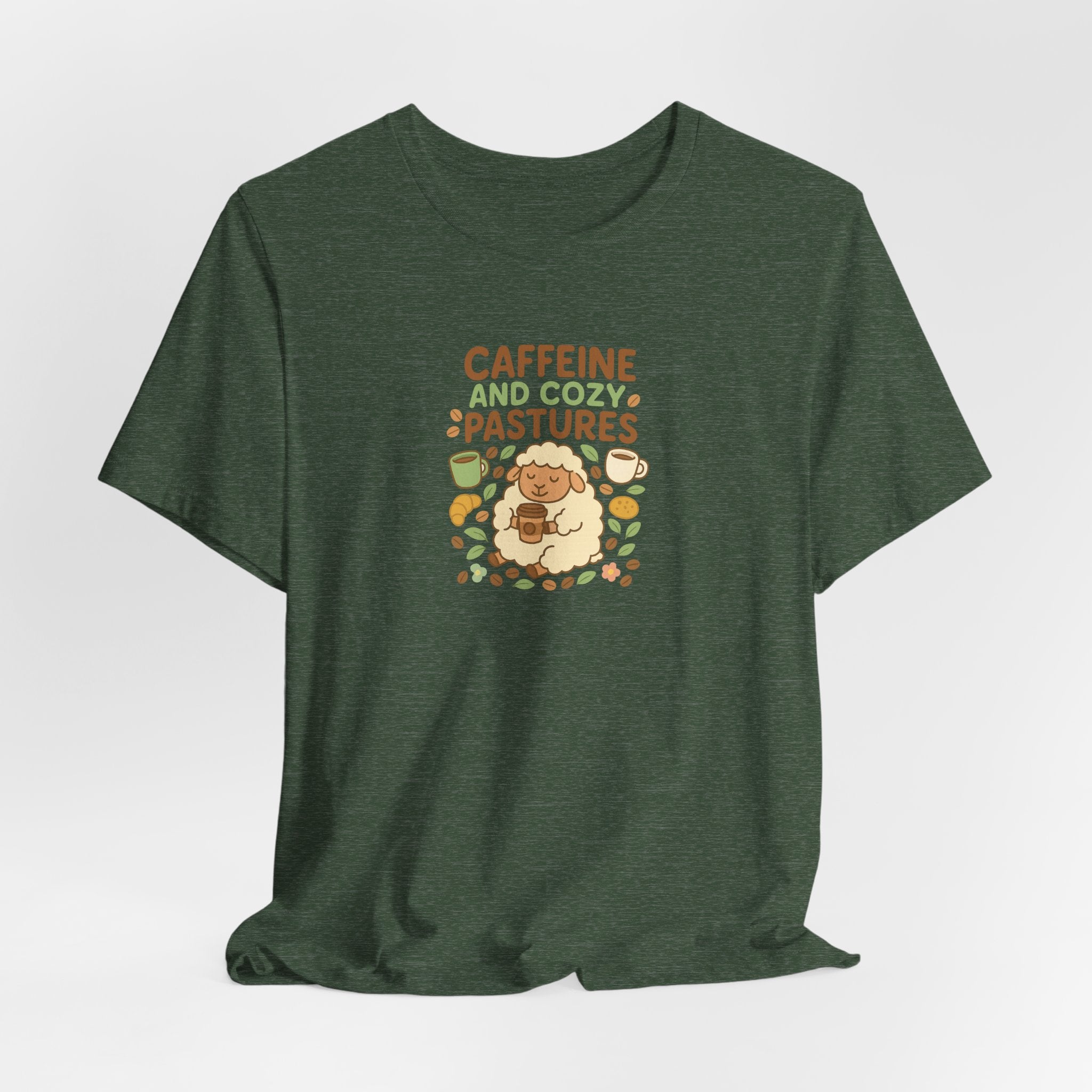 Caffeine and Cozy Pastures – Graphic T-Shirt