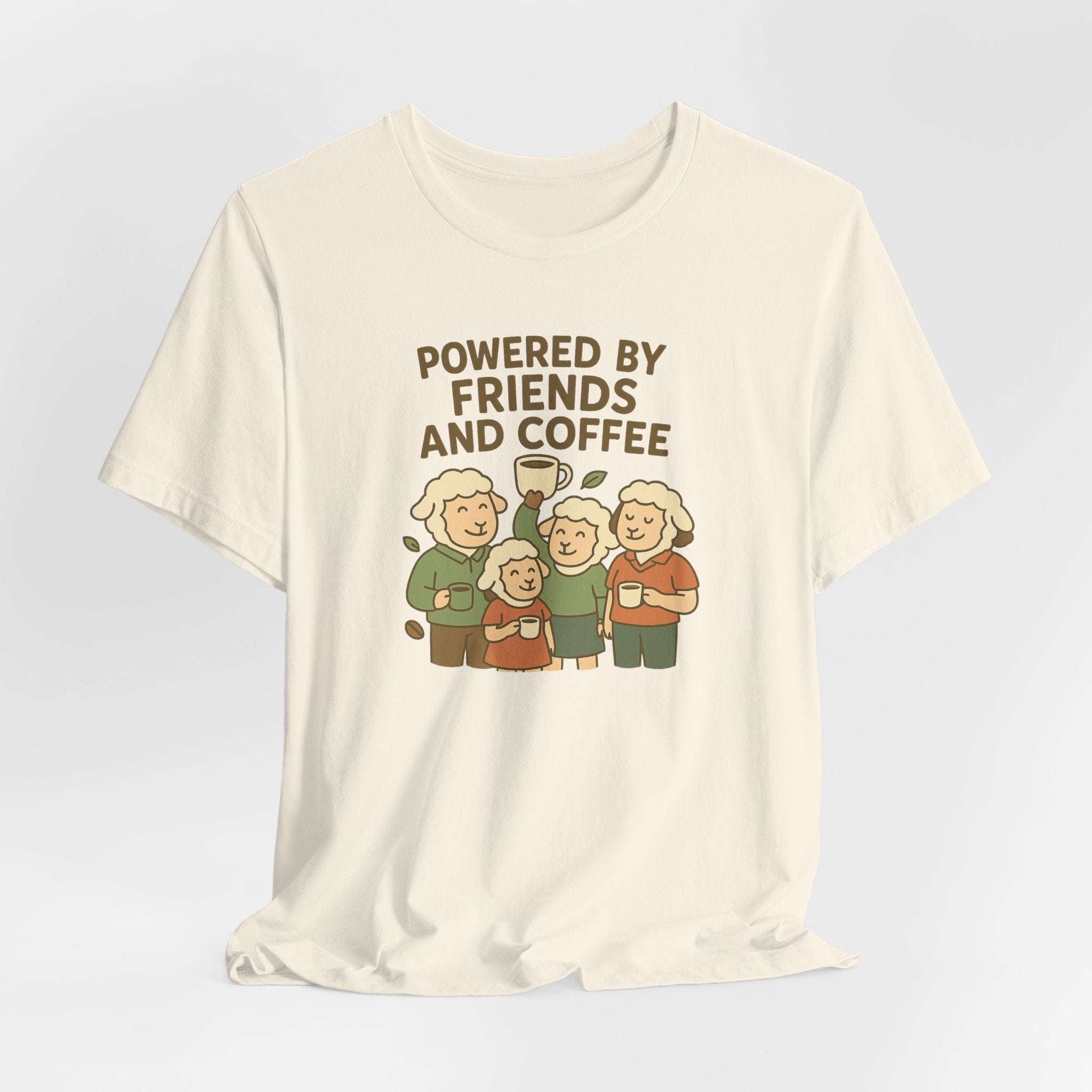 Powered by Friends and Coffee – Graphic T-Shirt