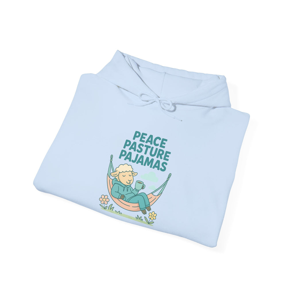 Peace Pasture Pajamas (Male Sheep) – Graphic Hoodie