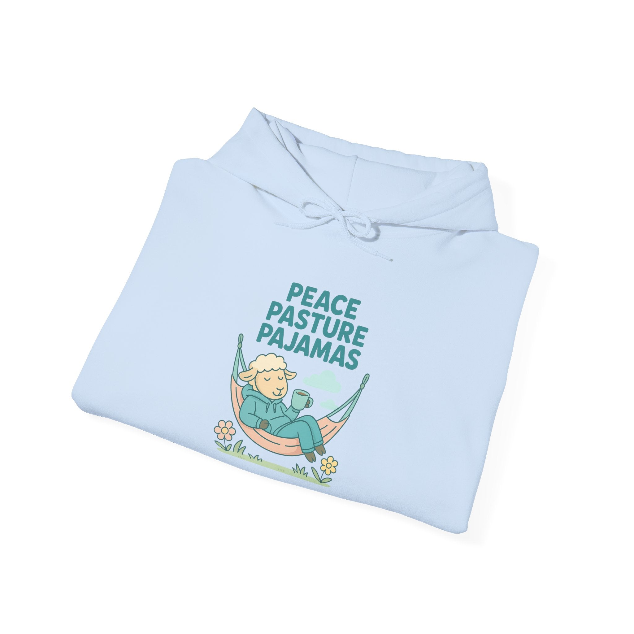 Peace Pasture Pajamas (Male Sheep) – Graphic Hoodie