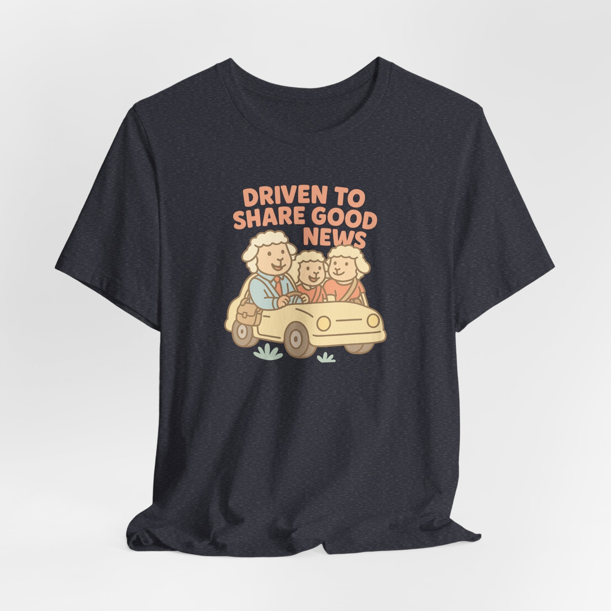 Driven to Share Good News (A Couple and a Friend) – Graphic T-Shirt