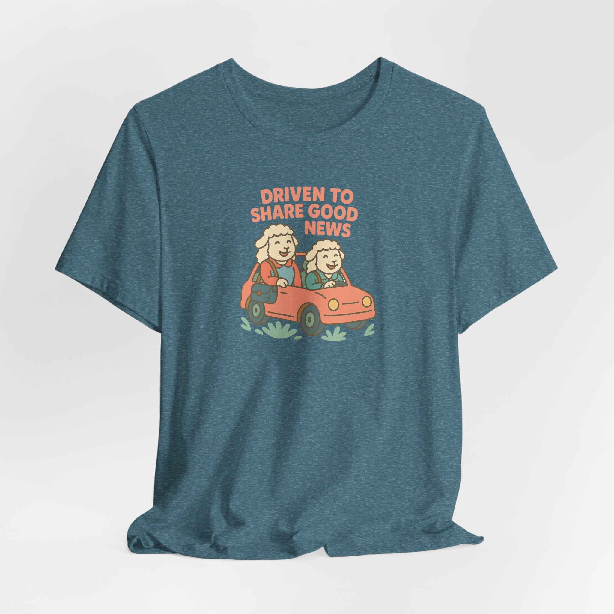 Driven to Share Good News (Two Female Sheep) – Graphic T-Shirt