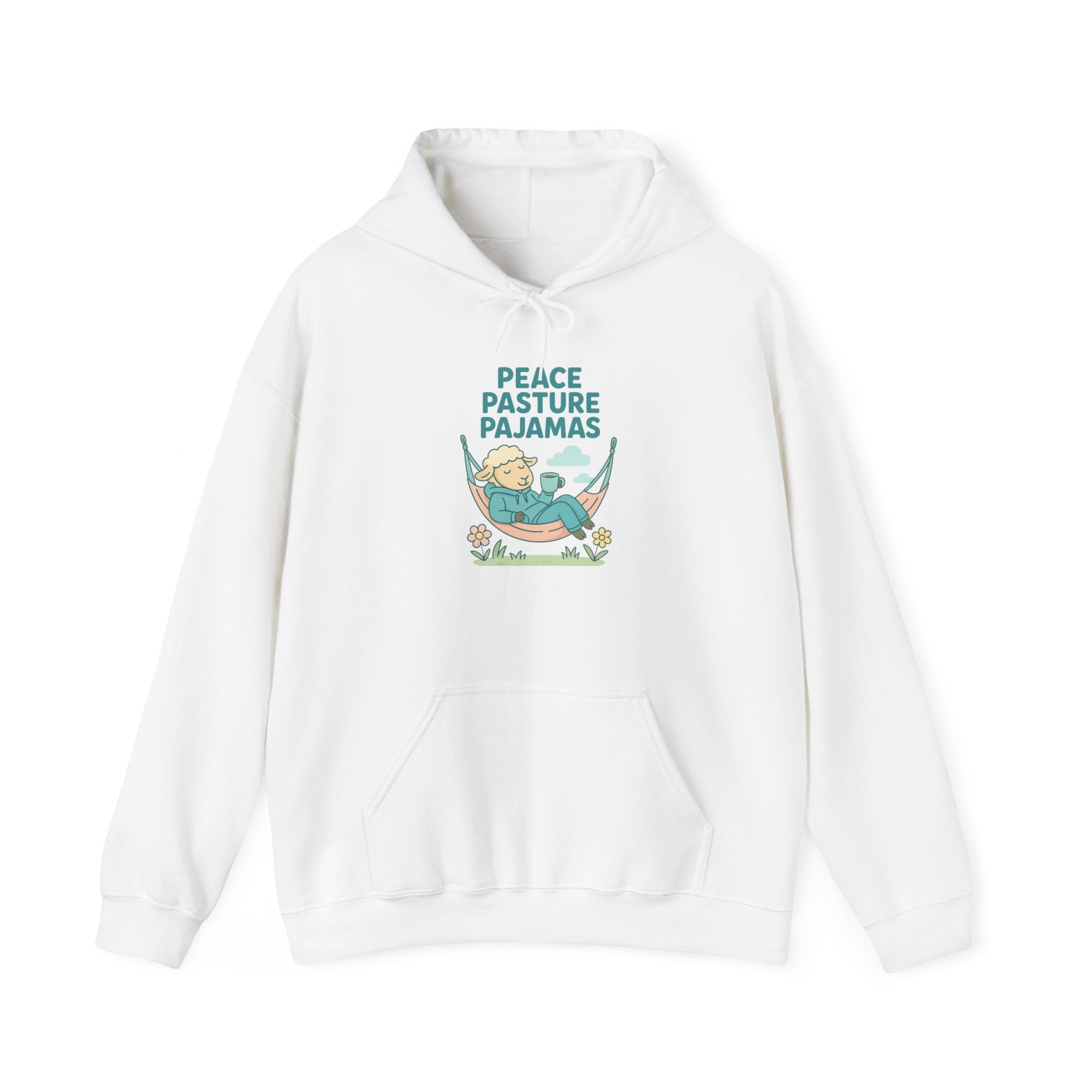 Peace Pasture Pajamas (Male Sheep) – Graphic Hoodie