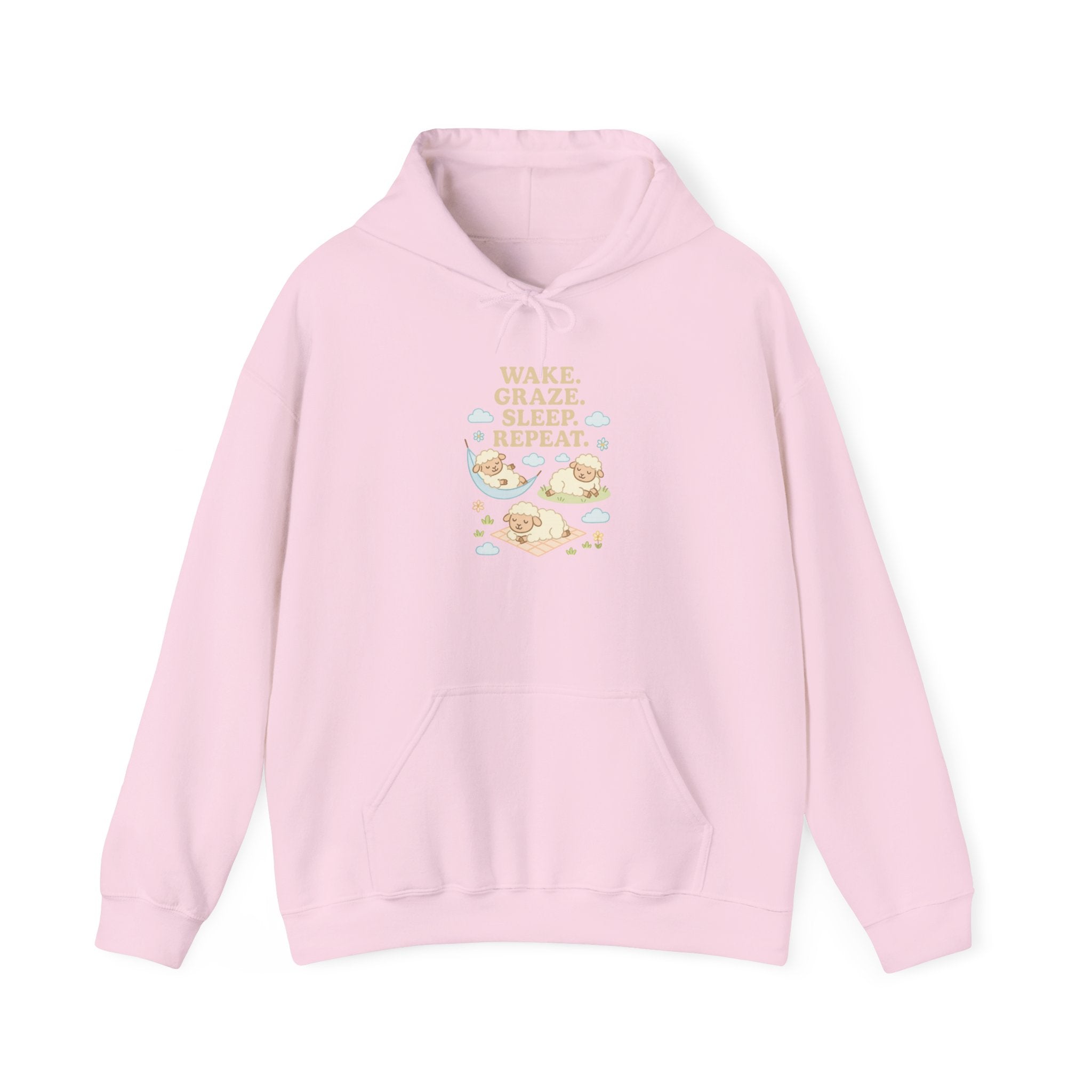 Wake. Graze. Sleep. Repeat. – Graphic Hoodie