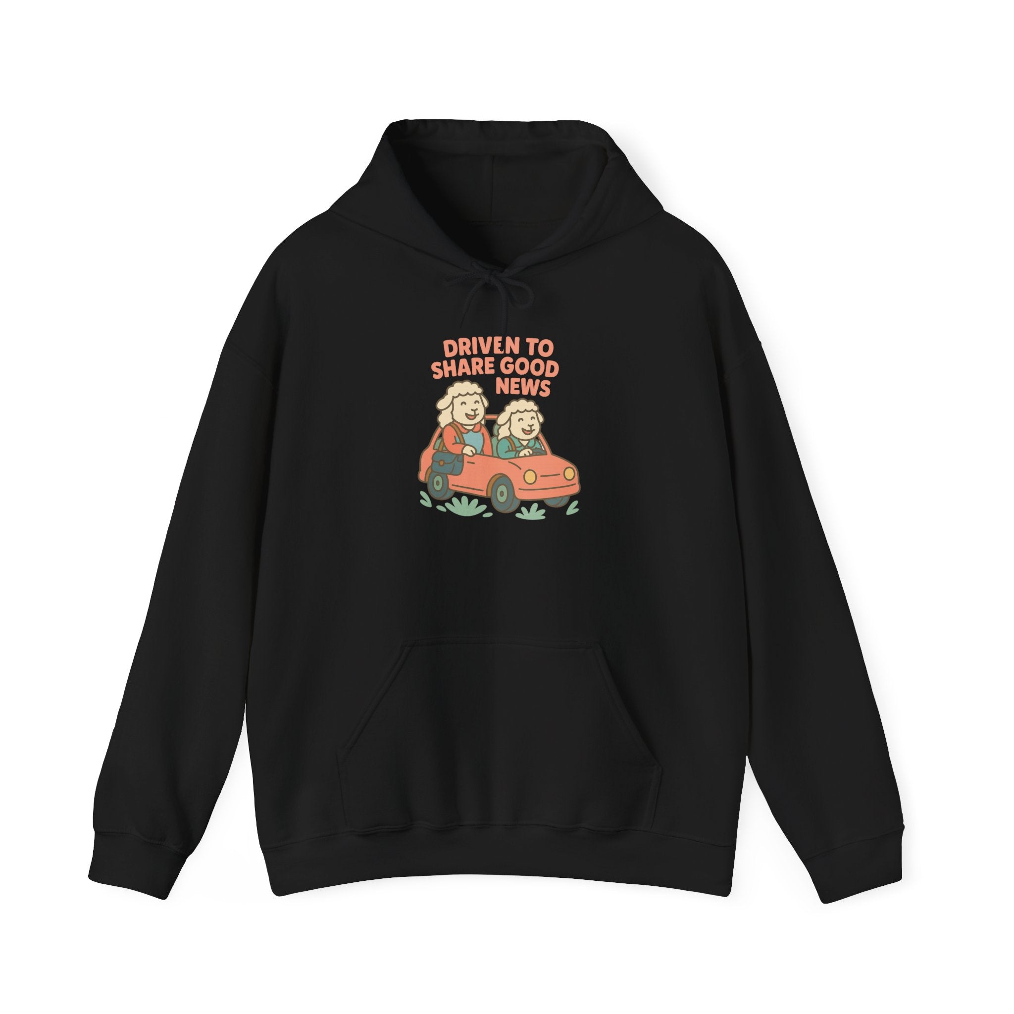 Driven to Share Good News (Two Female Sheep) – Graphic Hoodie