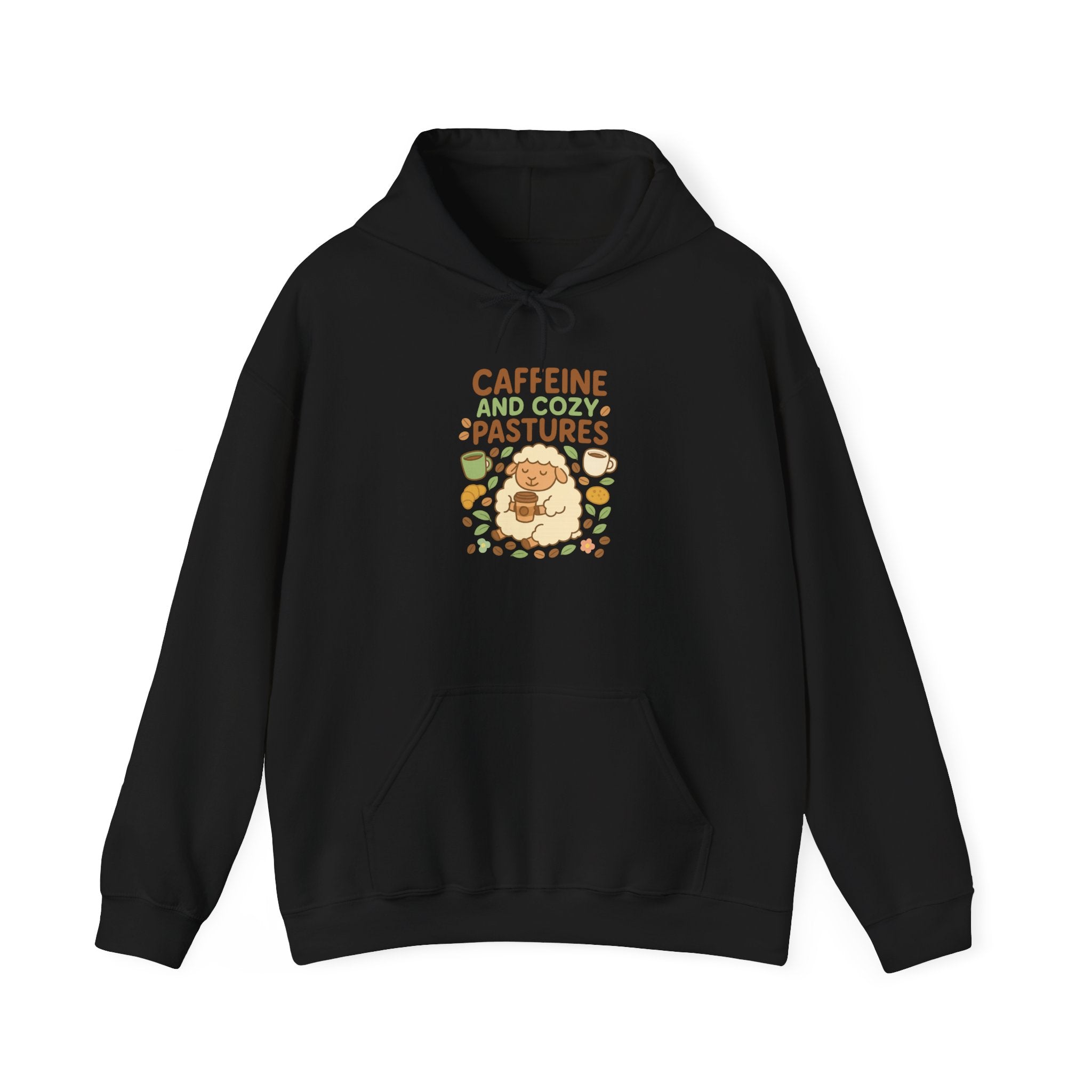 Caffeine and Cozy Pastures – Graphic Hoodie
