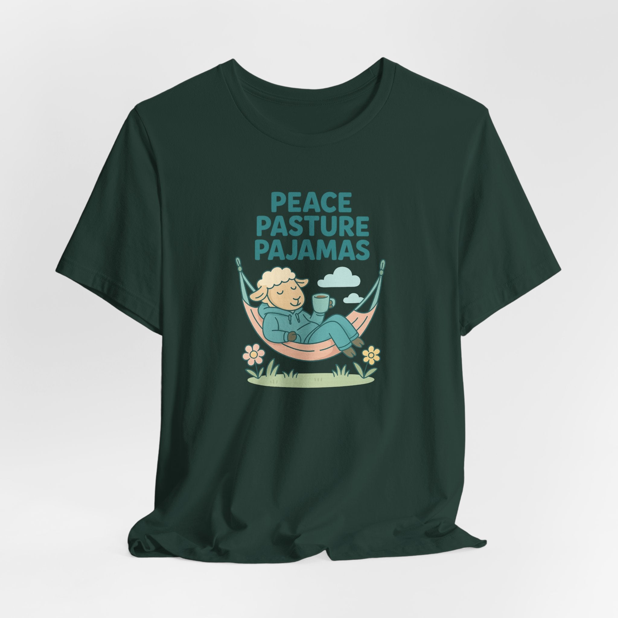 Peace Pasture Pajamas (Male Sheep) – Graphic T-Shirt