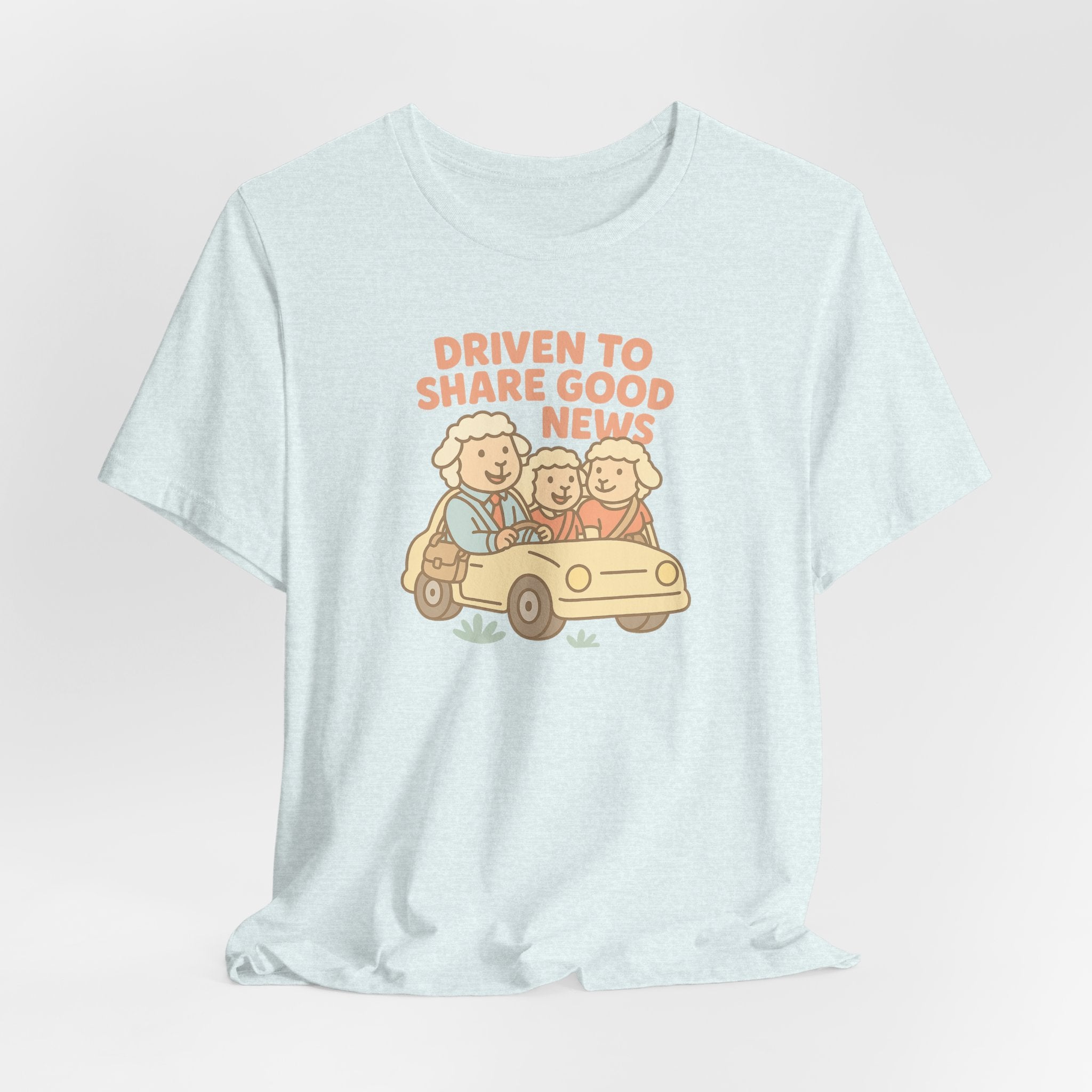 Driven to Share Good News (A Couple and a Friend) – Graphic T-Shirt
