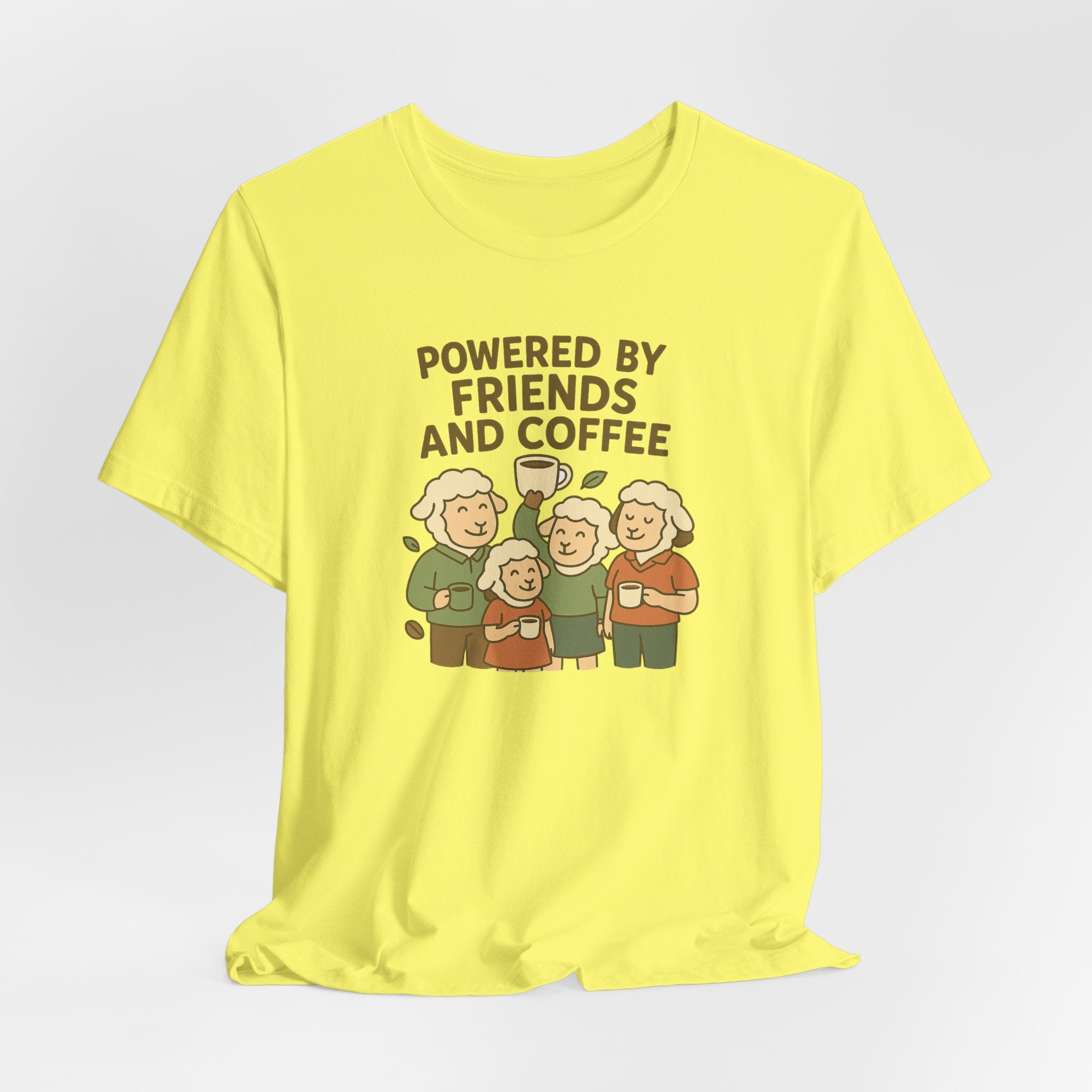 Powered by Friends and Coffee – Graphic T-Shirt