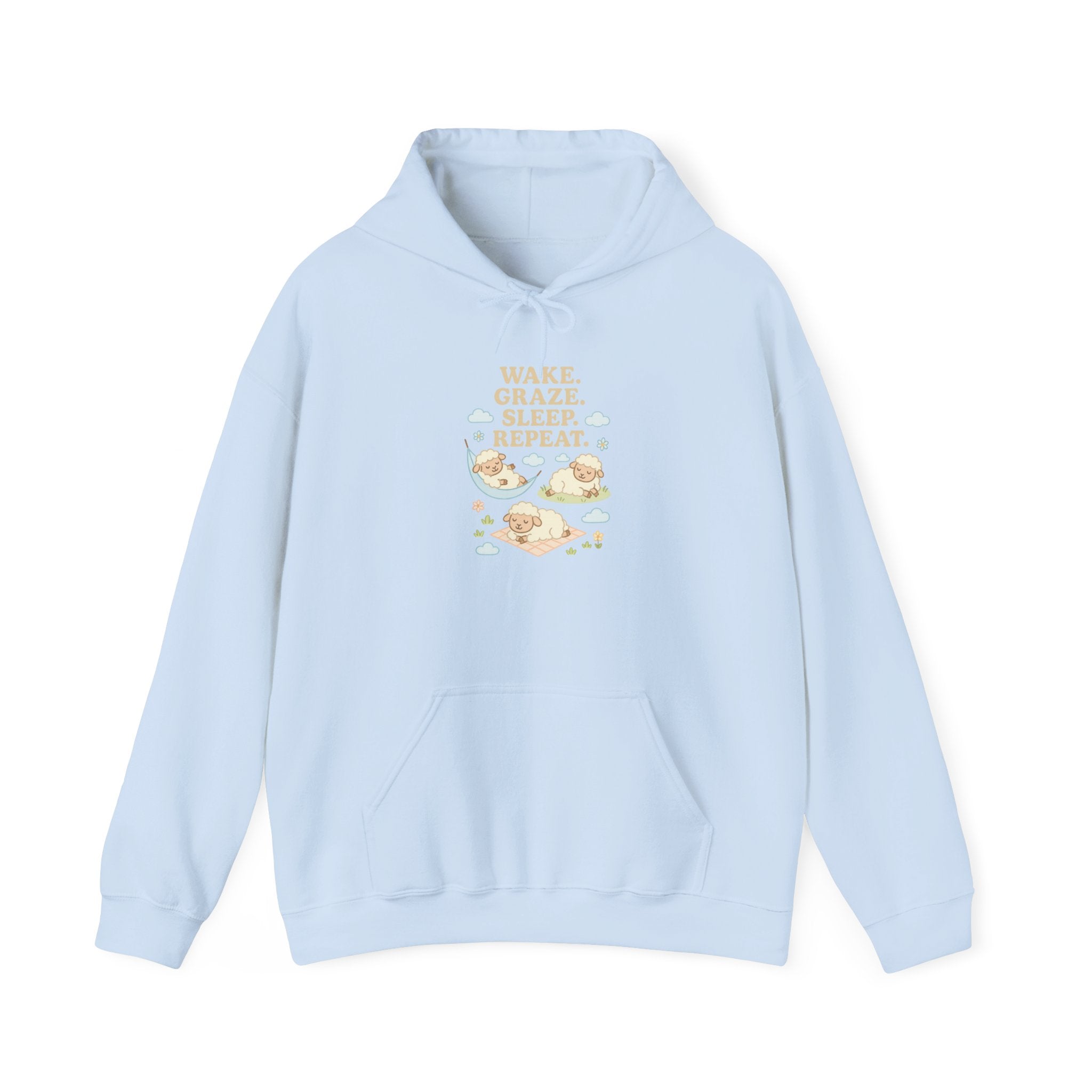 Wake. Graze. Sleep. Repeat. – Graphic Hoodie