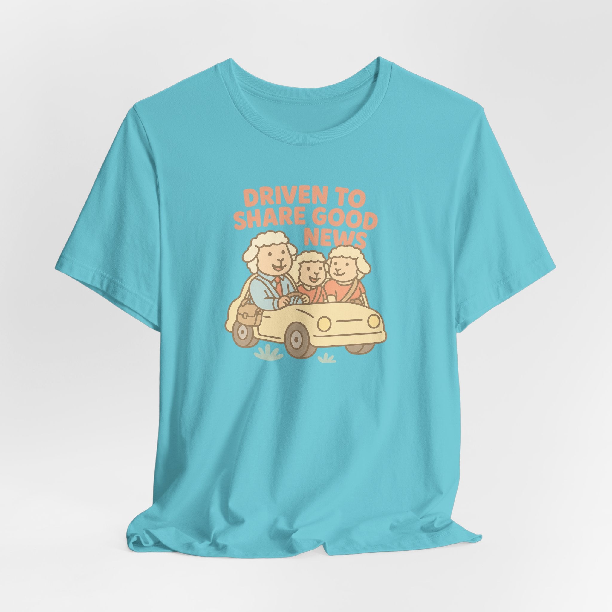 Driven to Share Good News (A Couple and a Friend) – Graphic T-Shirt
