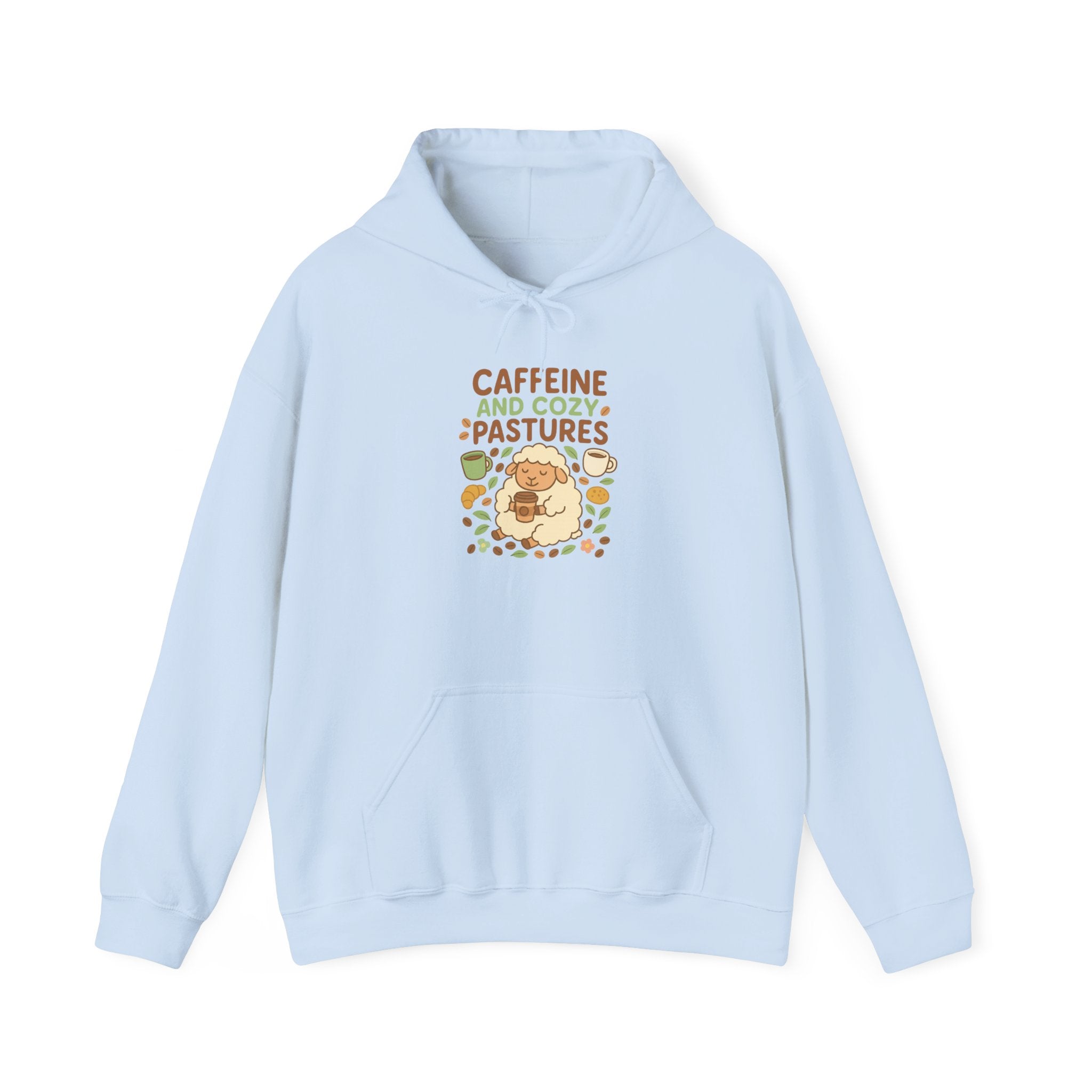 Caffeine and Cozy Pastures – Graphic Hoodie