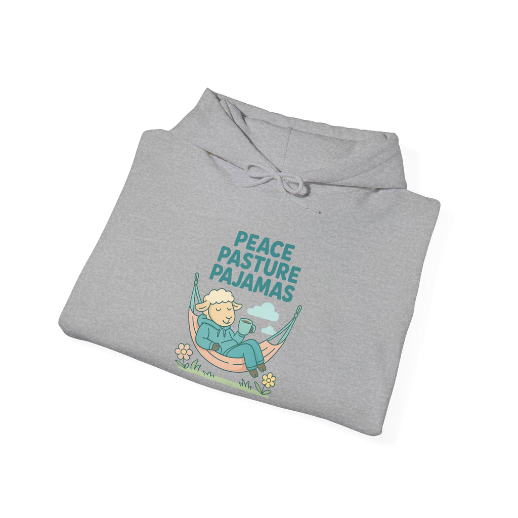 Peace Pasture Pajamas (Male Sheep) – Graphic Hoodie