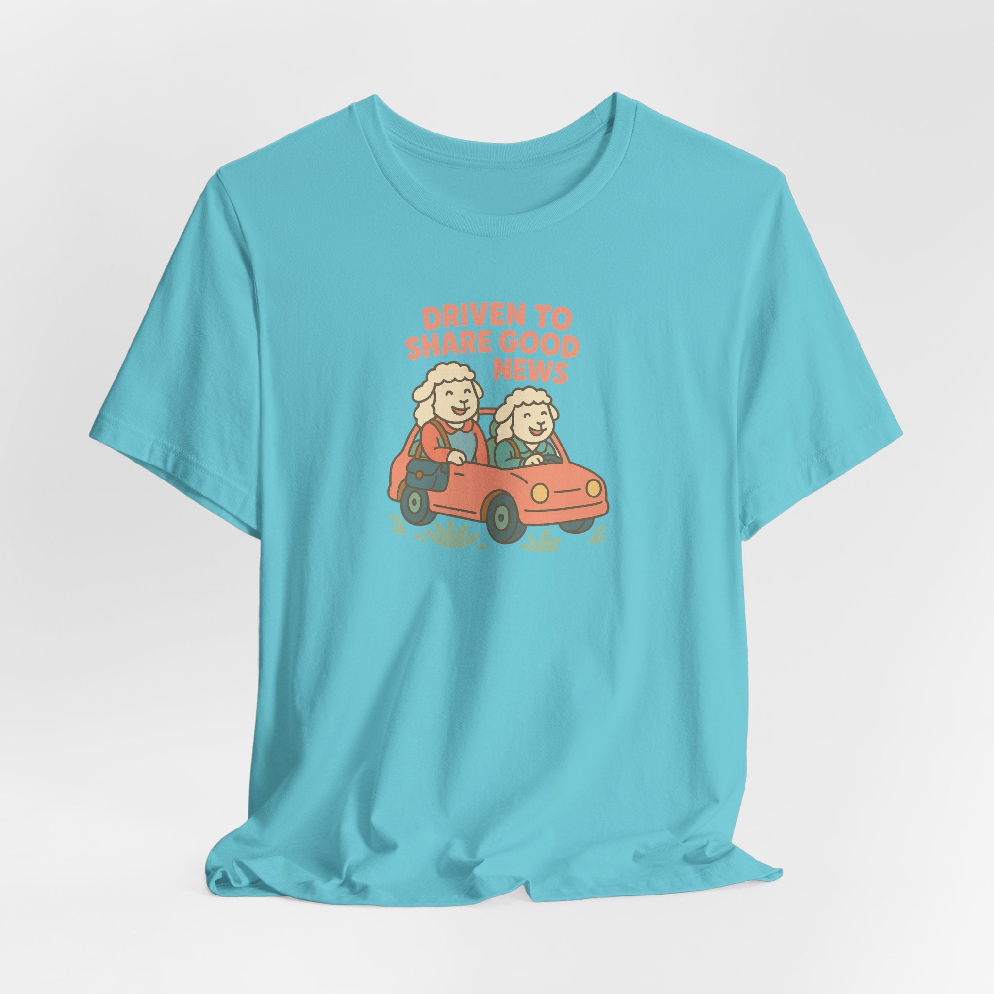 Driven to Share Good News (Two Female Sheep) – Graphic T-Shirt