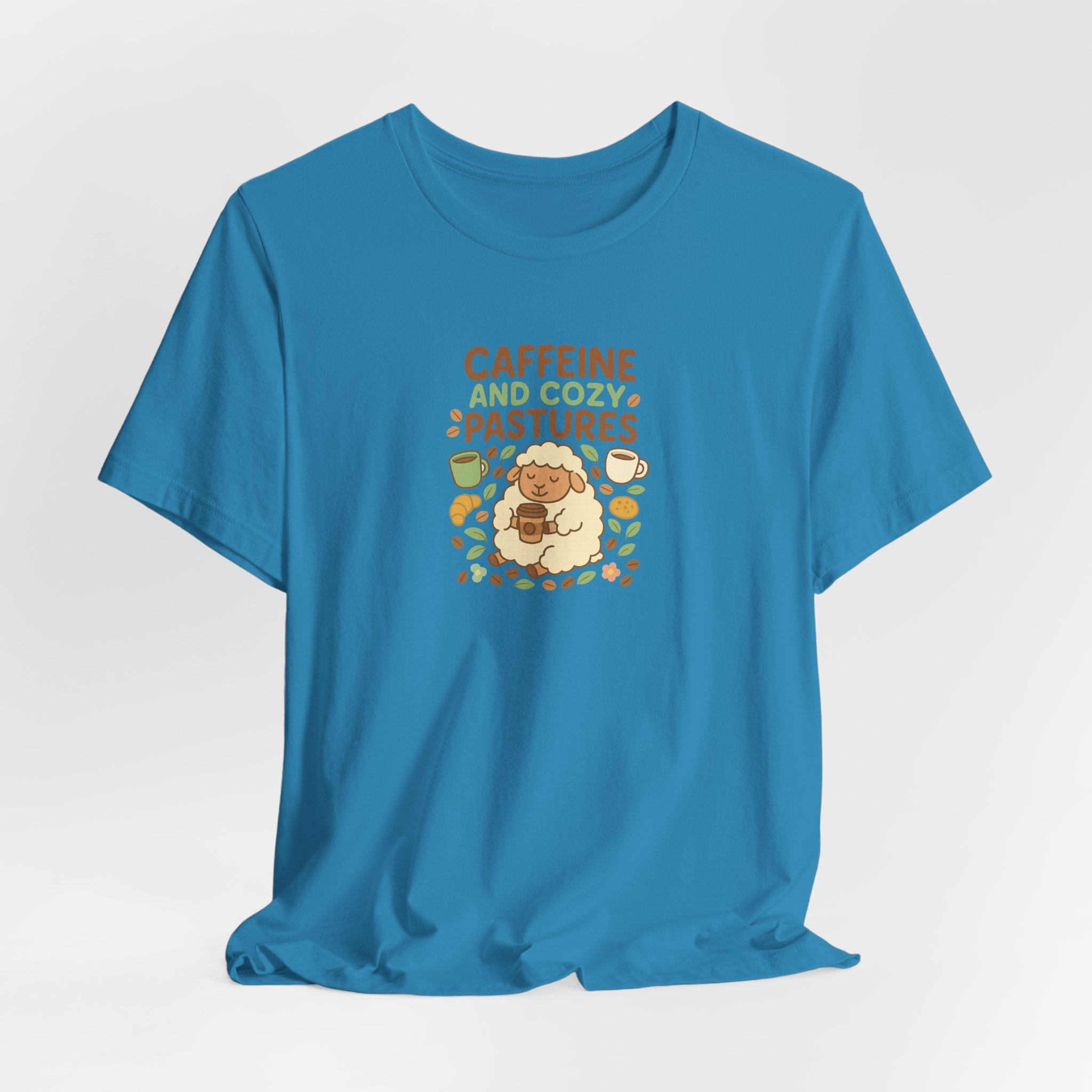 Caffeine and Cozy Pastures – Graphic T-Shirt