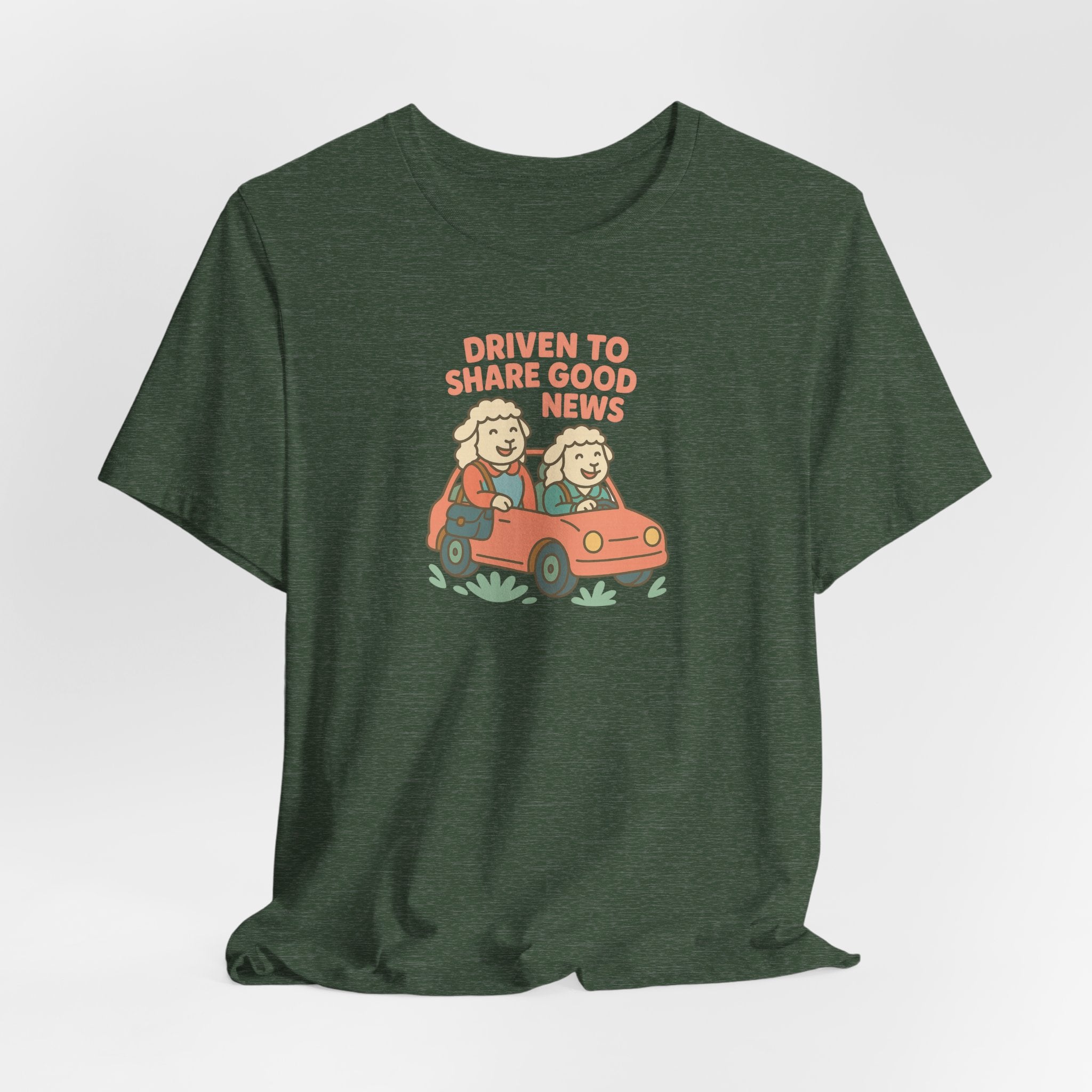 Driven to Share Good News (Two Female Sheep) – Graphic T-Shirt