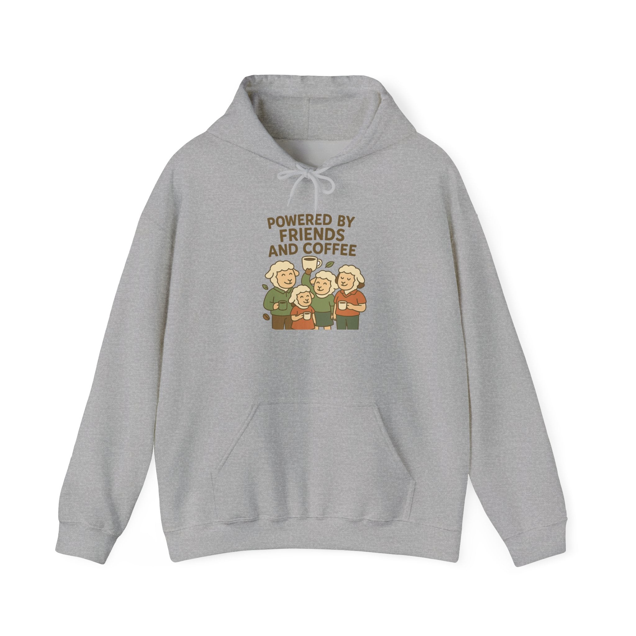 Powered by Friends and Coffee – Graphic Hoodie