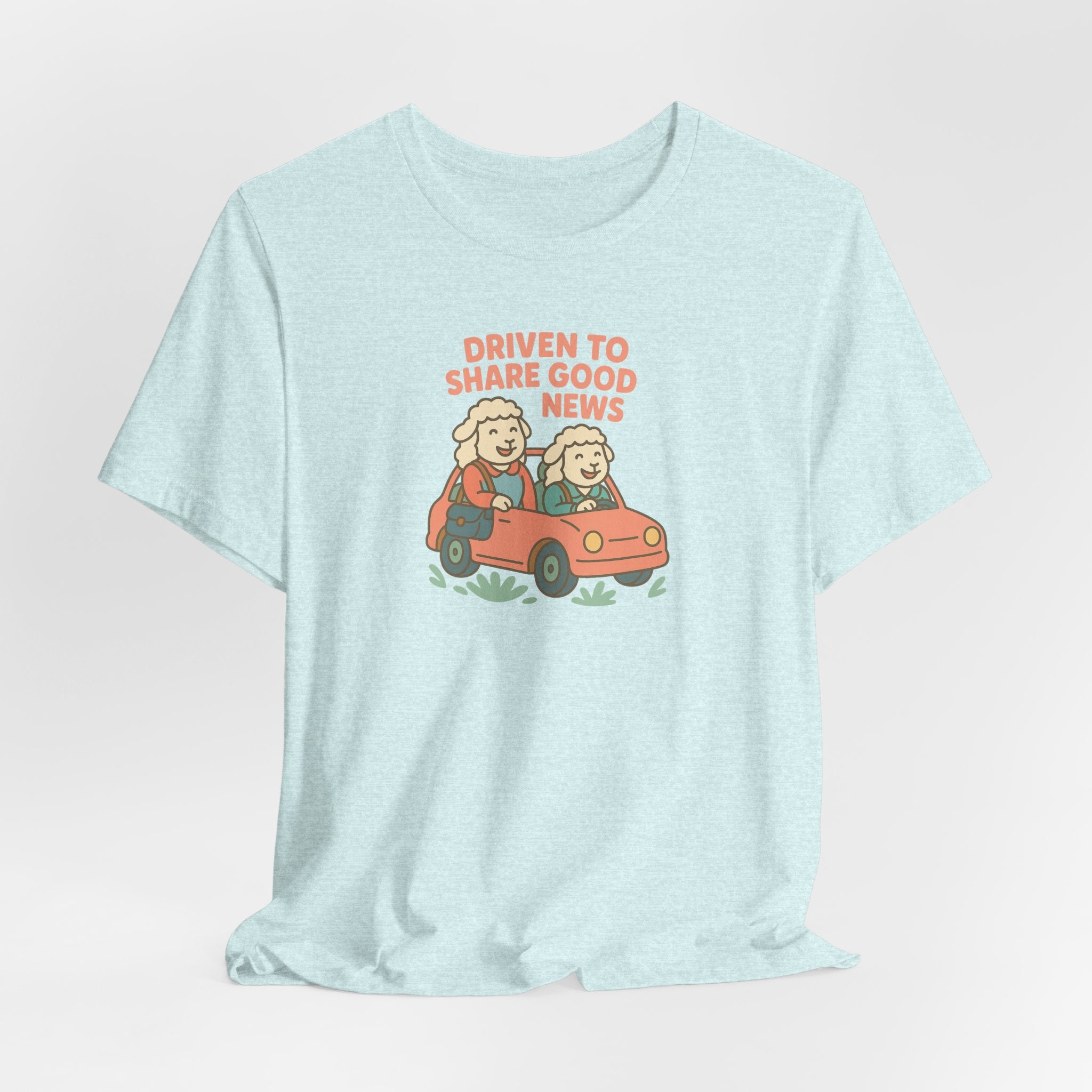 Driven to Share Good News (Two Female Sheep) – Graphic T-Shirt