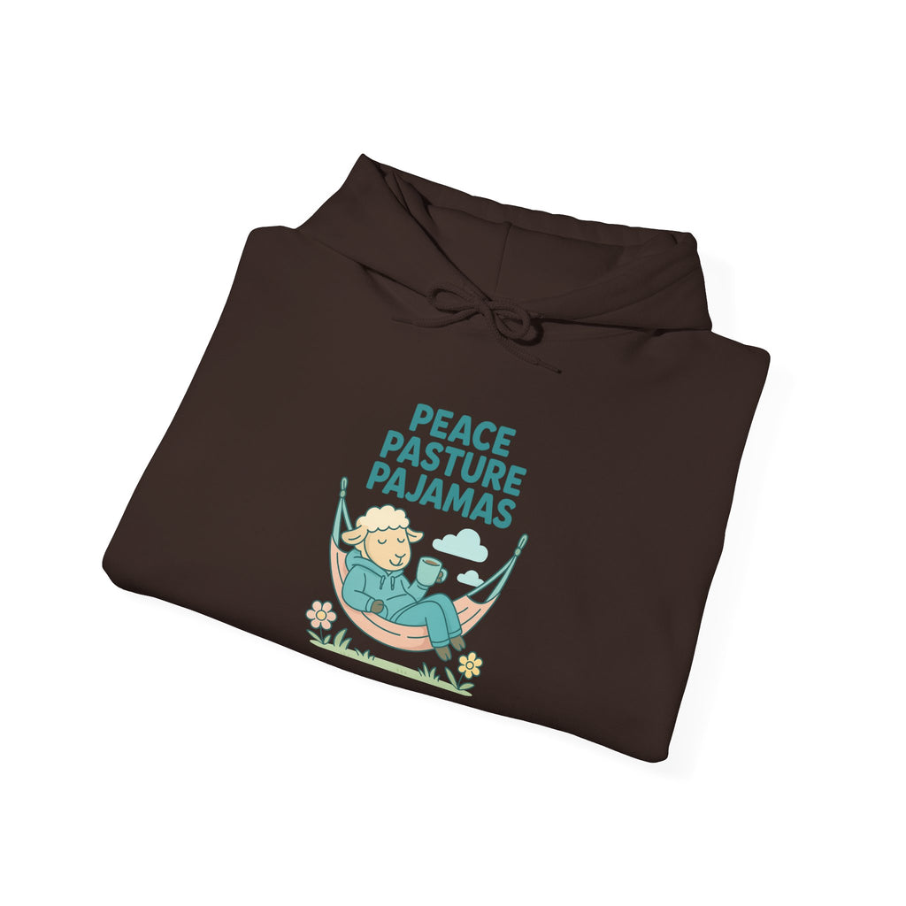 Peace Pasture Pajamas (Male Sheep) – Graphic Hoodie