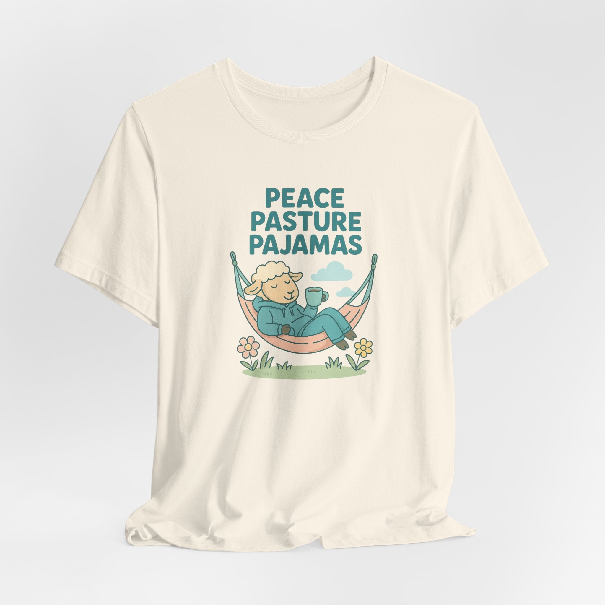 Peace Pasture Pajamas (Male Sheep) – Graphic T-Shirt