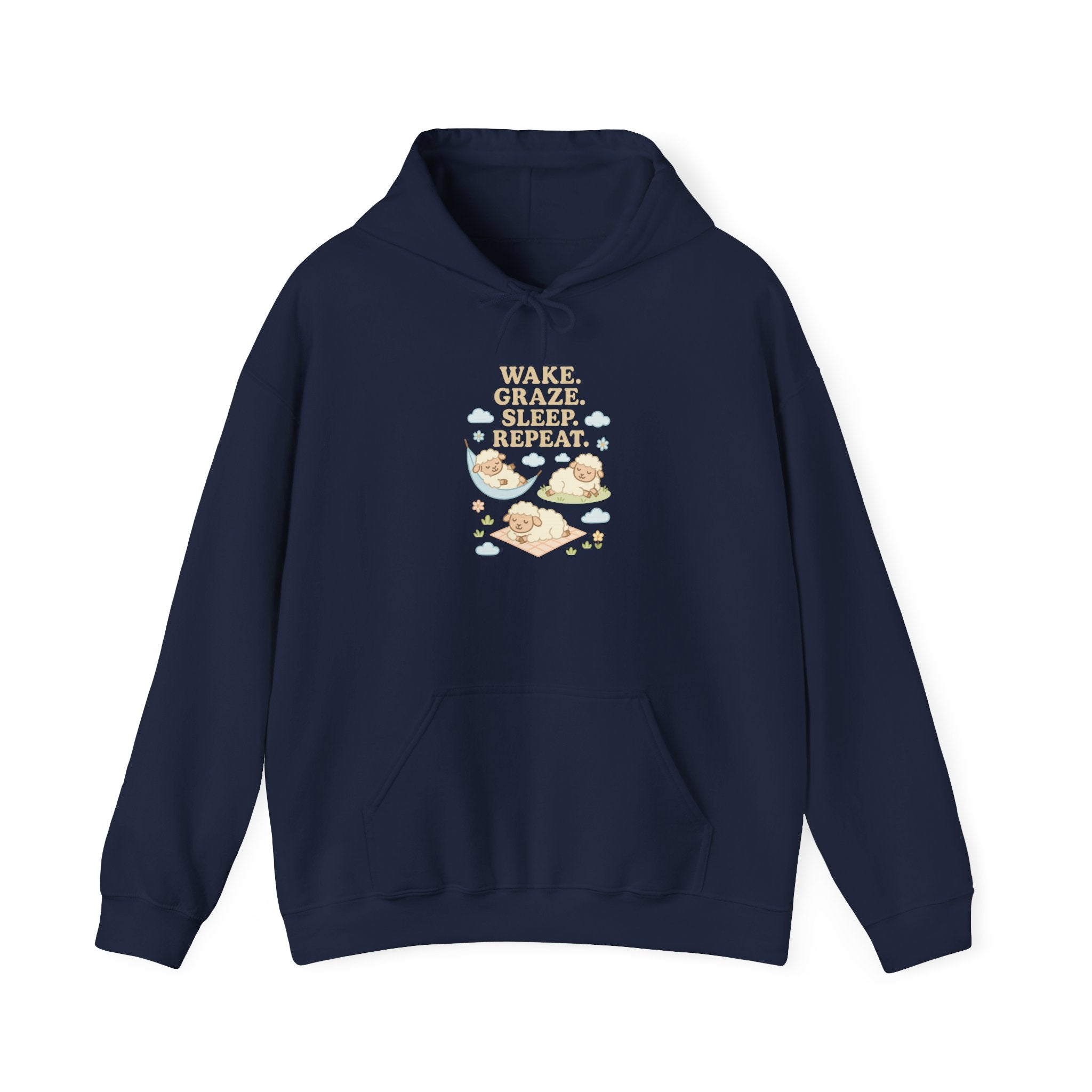 Wake. Graze. Sleep. Repeat. – Graphic Hoodie