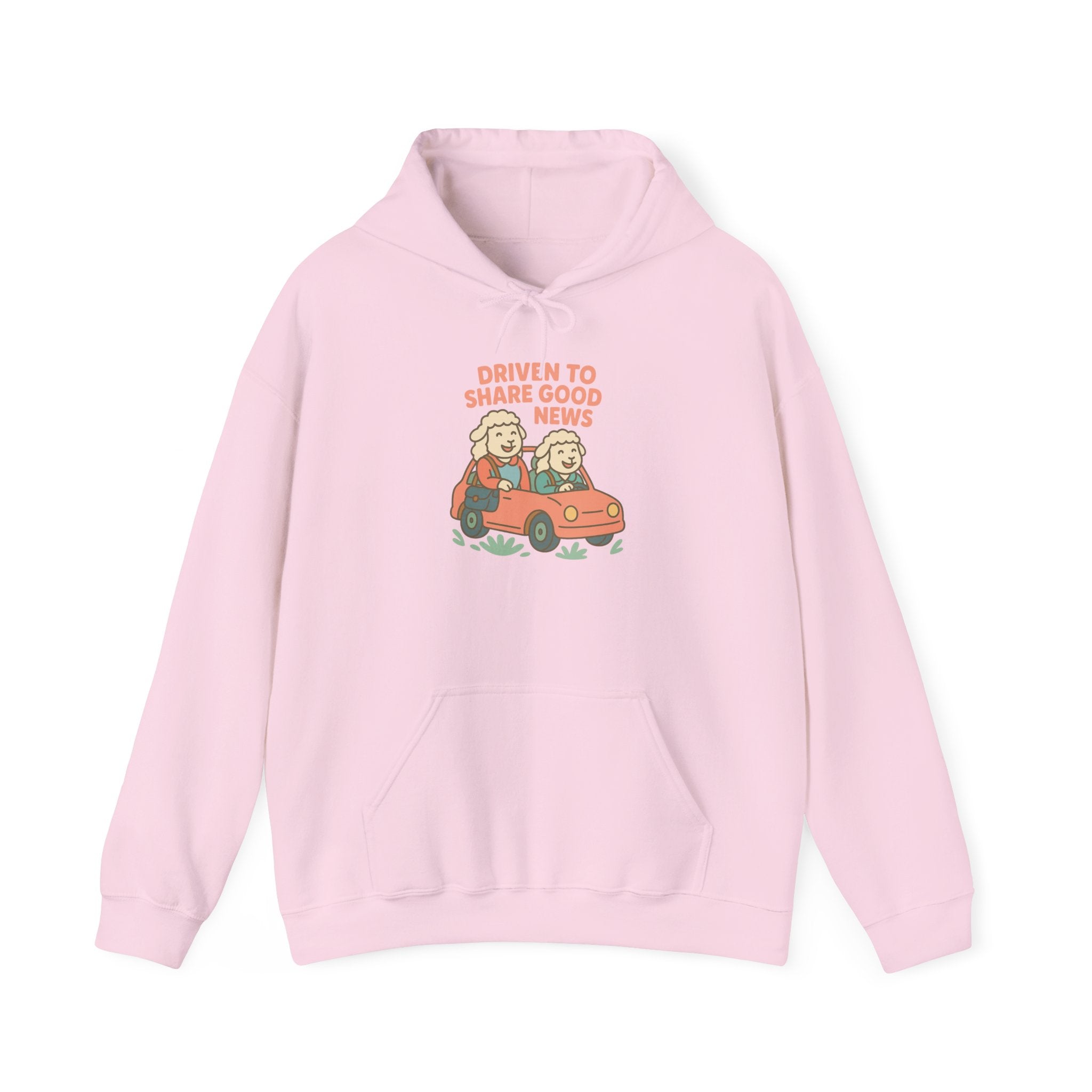 Driven to Share Good News (Two Female Sheep) – Graphic Hoodie