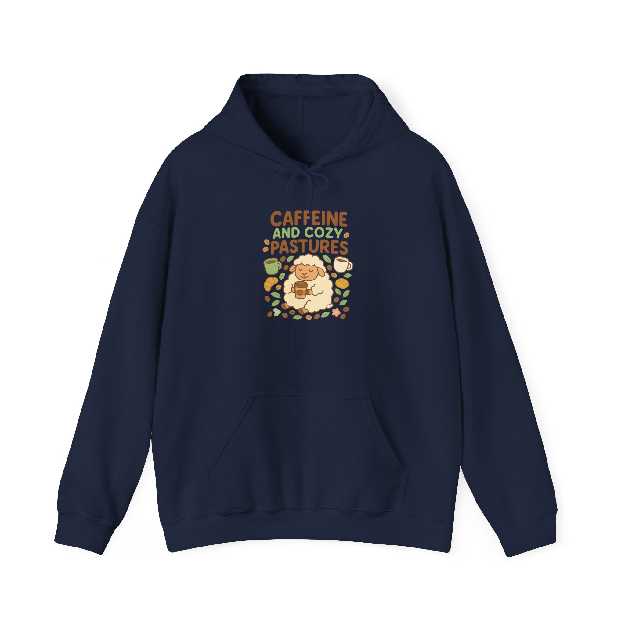 Caffeine and Cozy Pastures – Graphic Hoodie