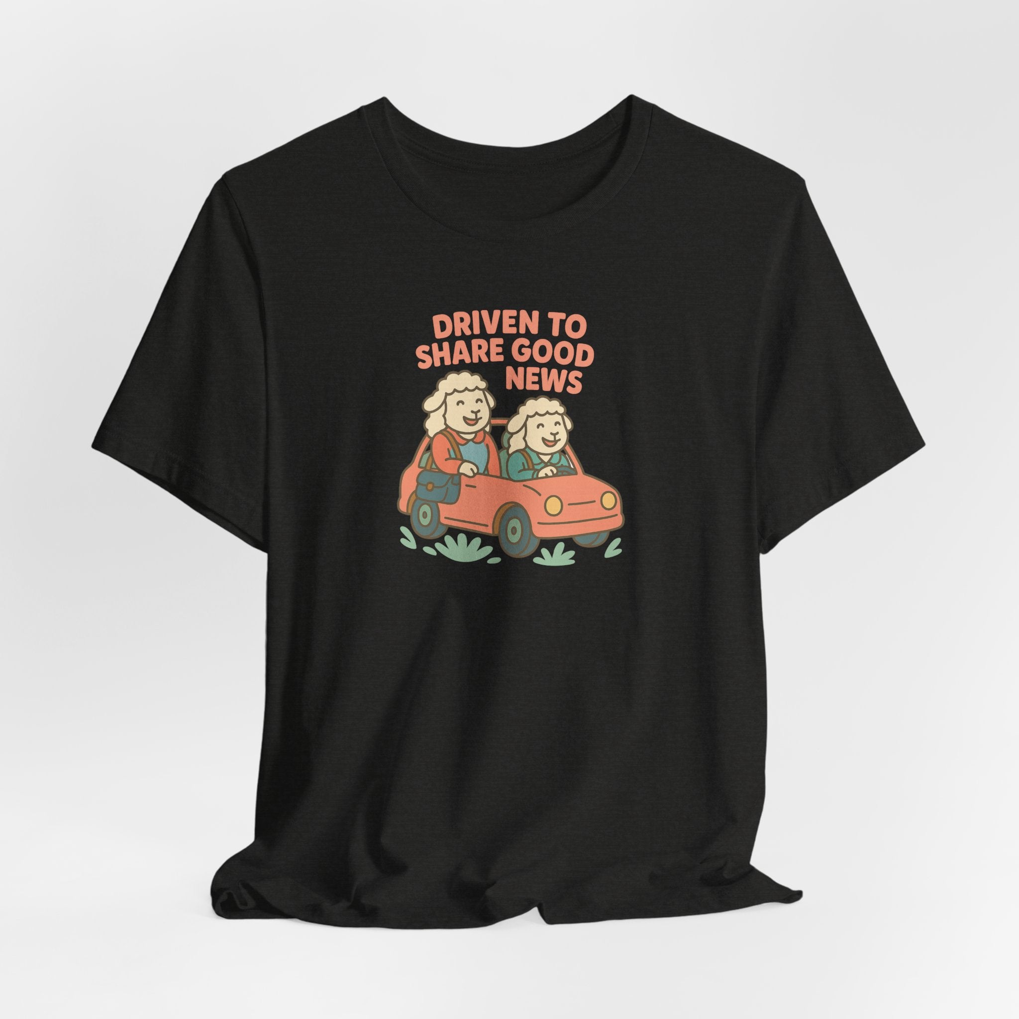 Driven to Share Good News (Two Female Sheep) – Graphic T-Shirt