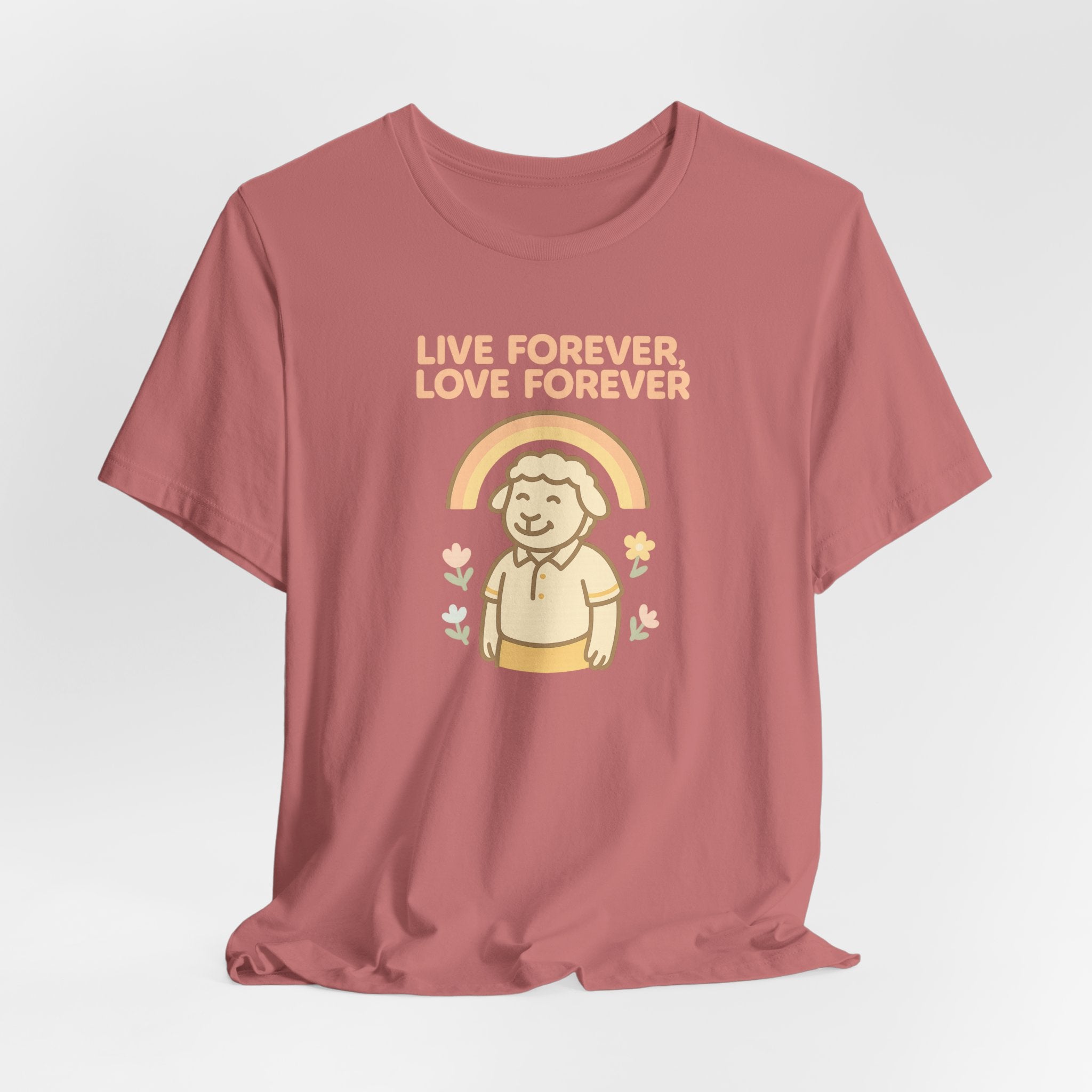 Live Forever Love Forever (Male Sheep) – Graphic T-Shirt