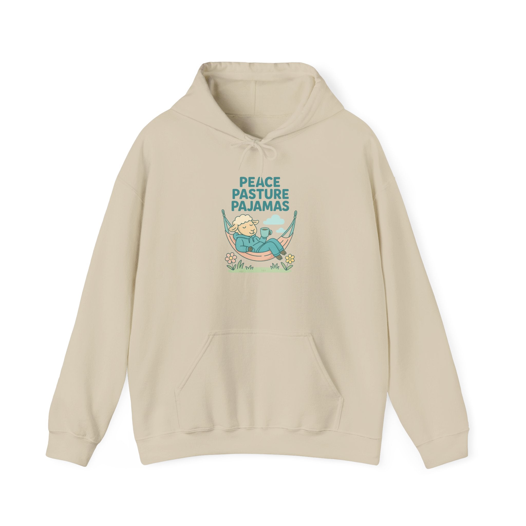 Peace Pasture Pajamas (Male Sheep) – Graphic Hoodie