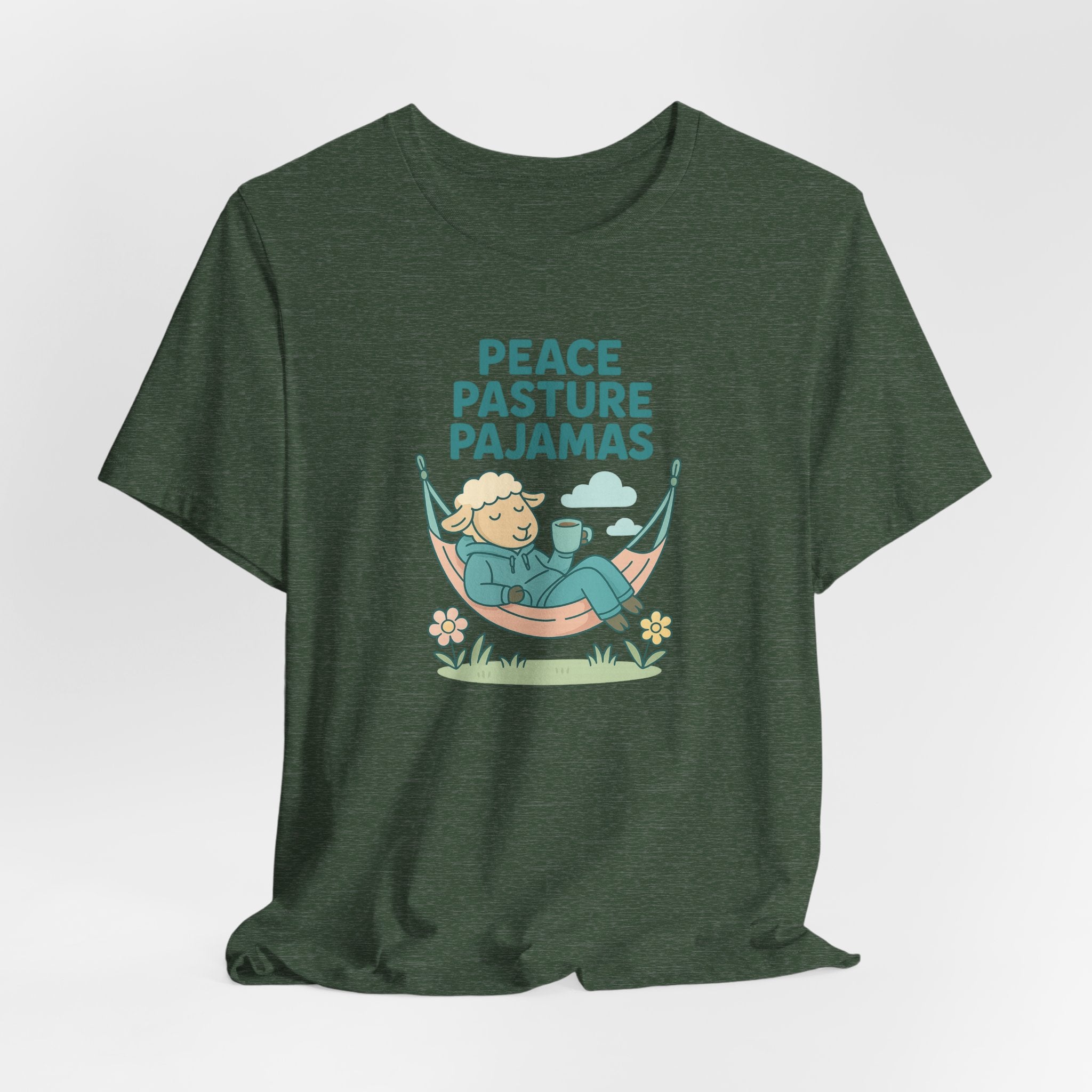 Peace Pasture Pajamas (Male Sheep) – Graphic T-Shirt