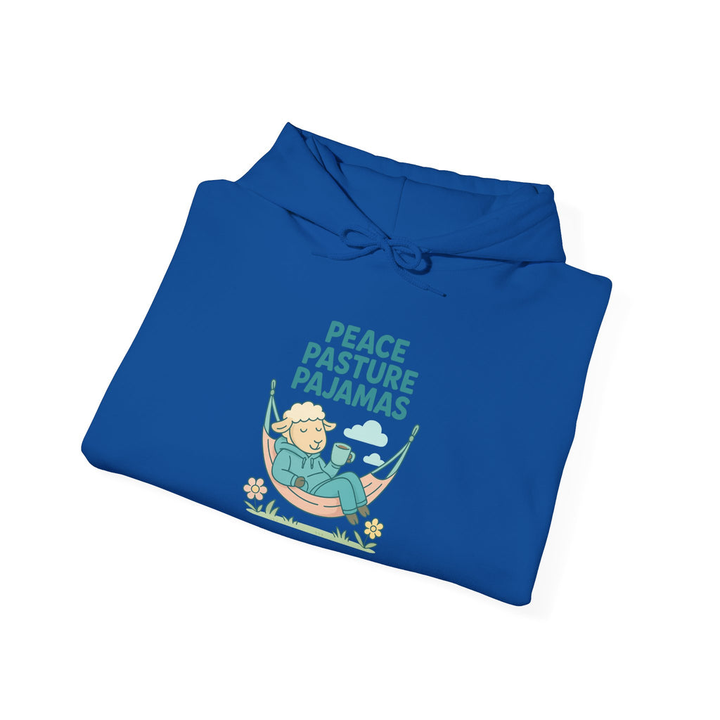 Peace Pasture Pajamas (Male Sheep) – Graphic Hoodie