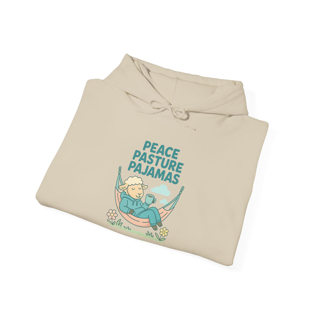 Peace Pasture Pajamas (Male Sheep) – Graphic Hoodie