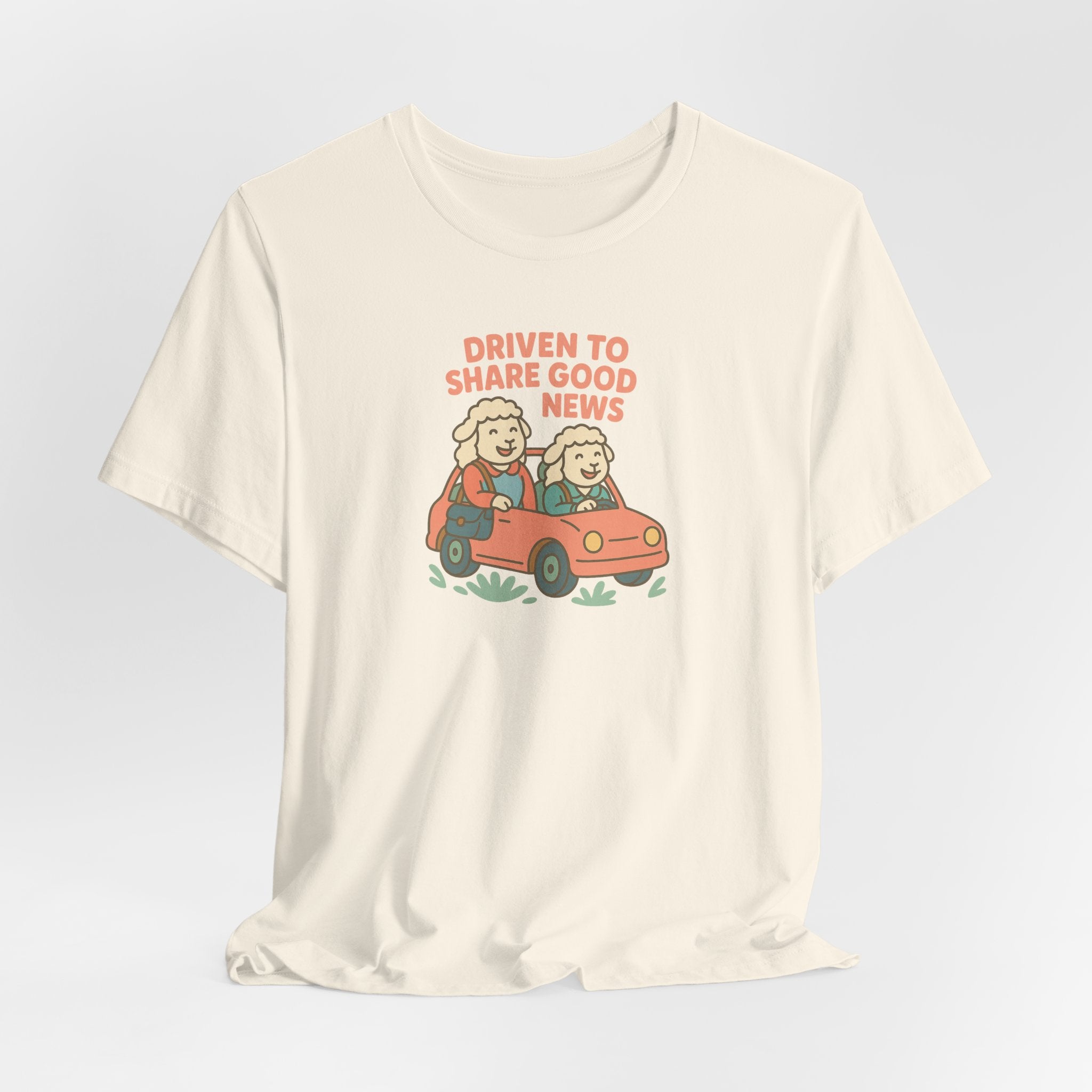 Driven to Share Good News (Two Female Sheep) – Graphic T-Shirt