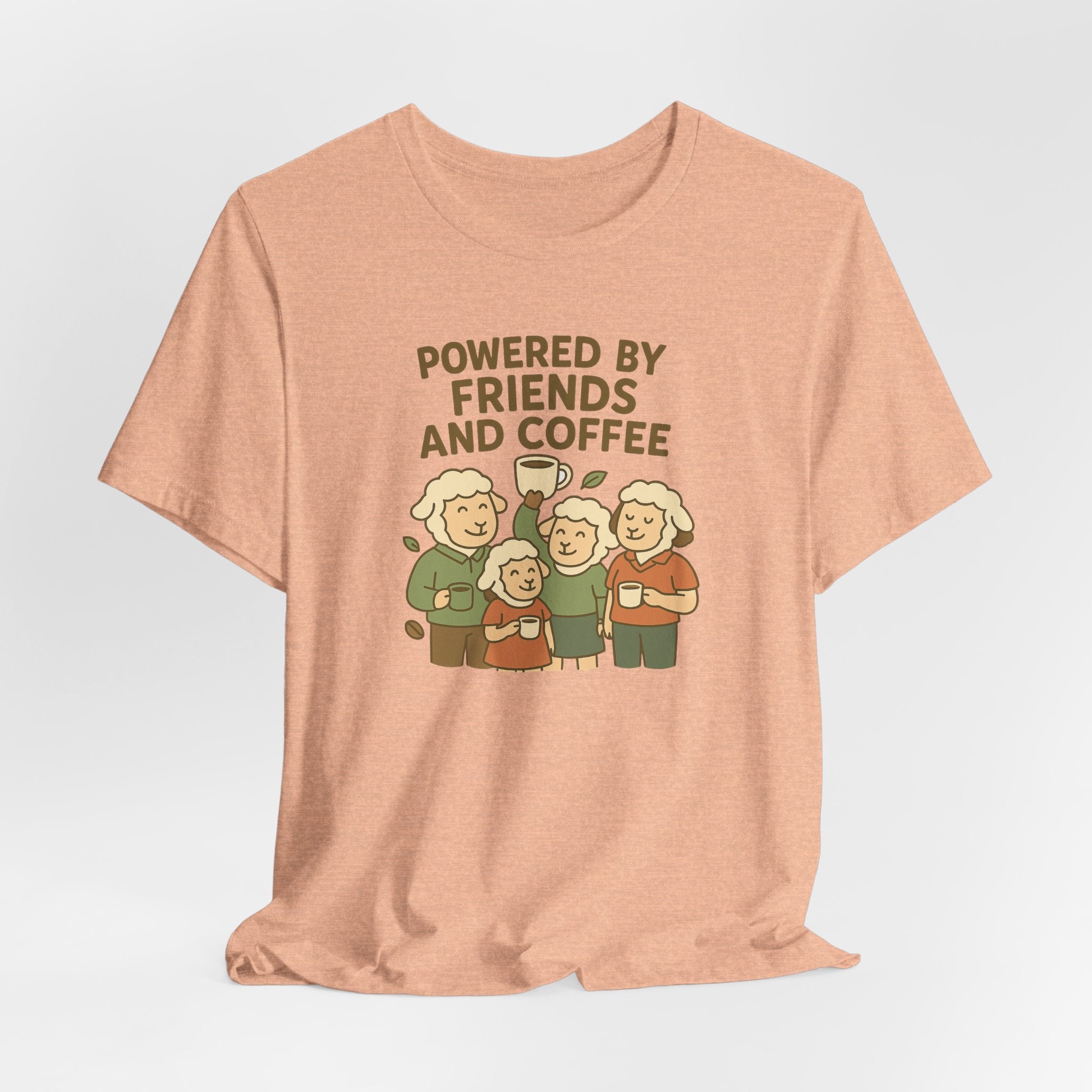 Powered by Friends and Coffee – Graphic T-Shirt