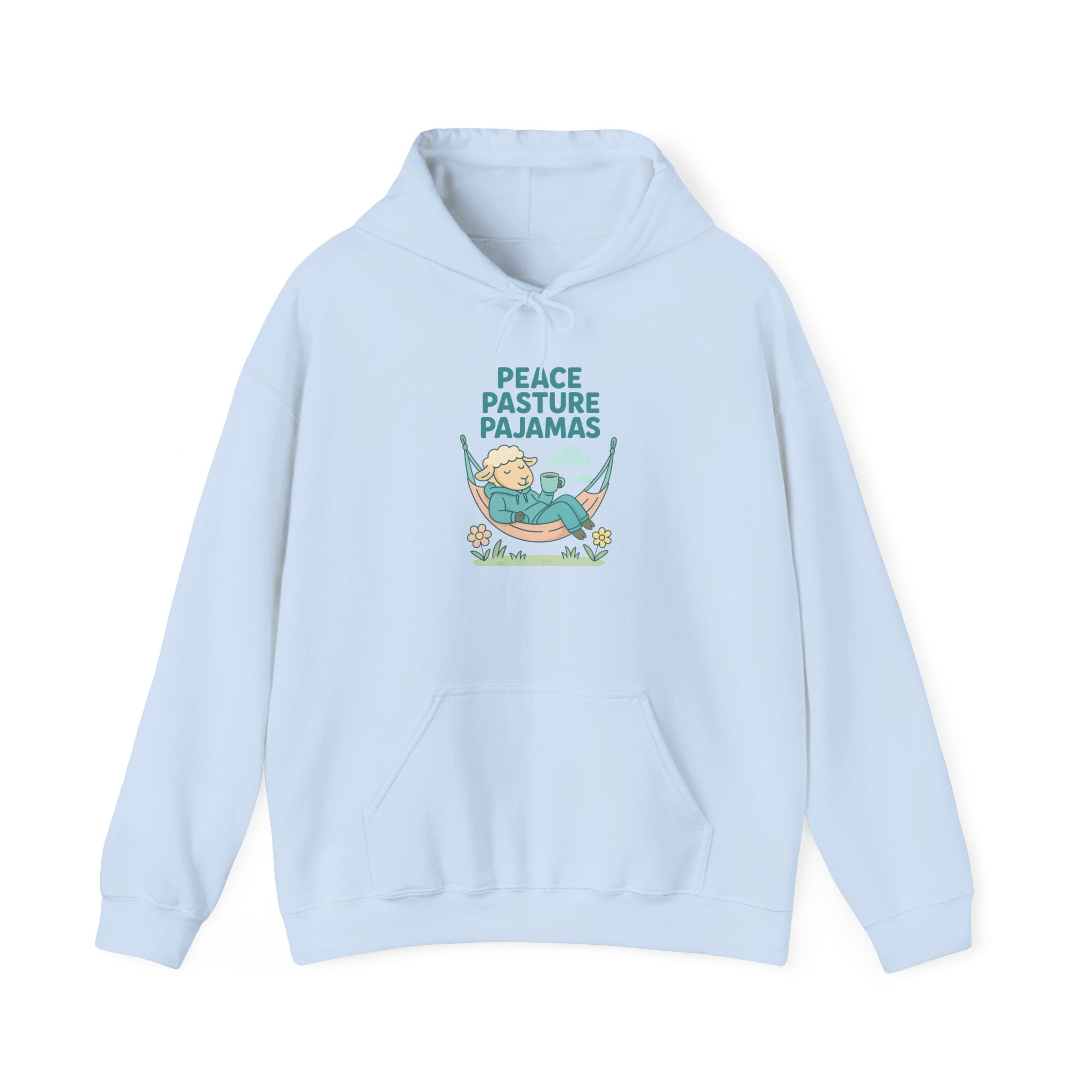 Peace Pasture Pajamas (Male Sheep) – Graphic Hoodie